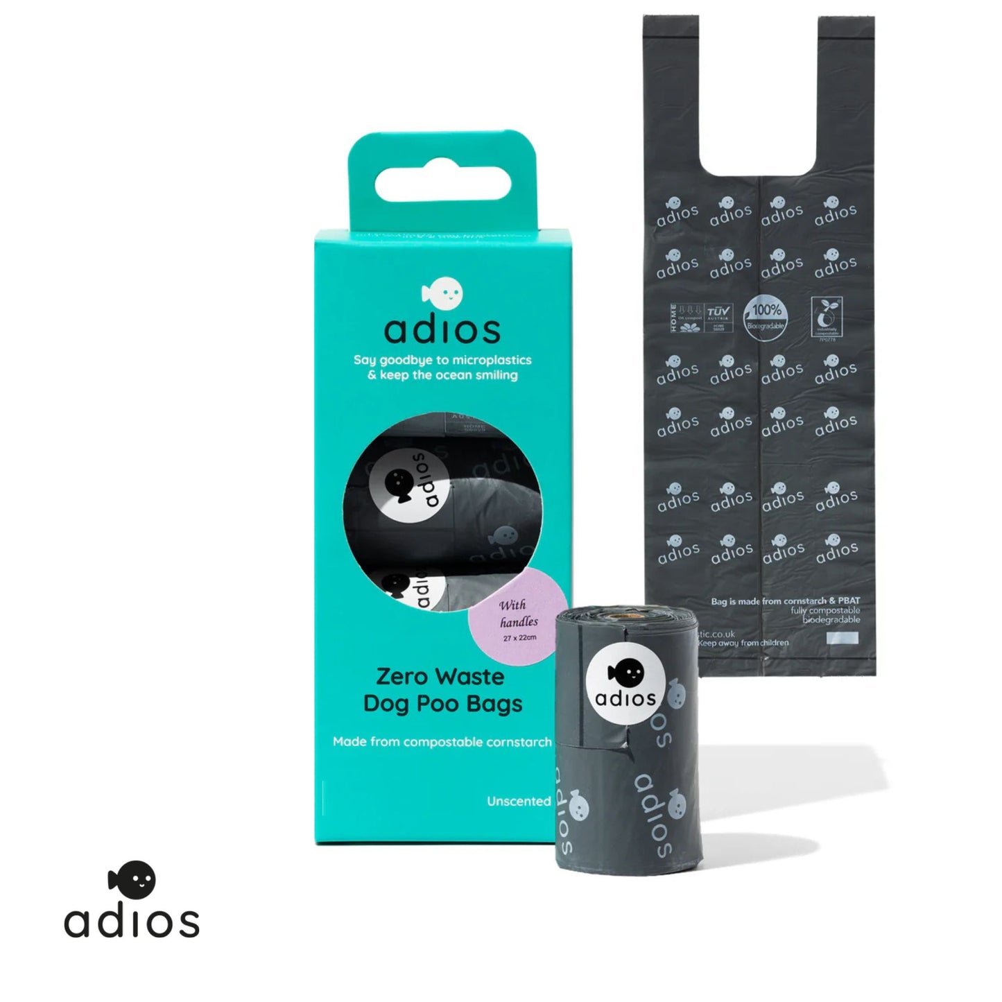 Adios Compostable & Biodegradable Dog Poo Bags