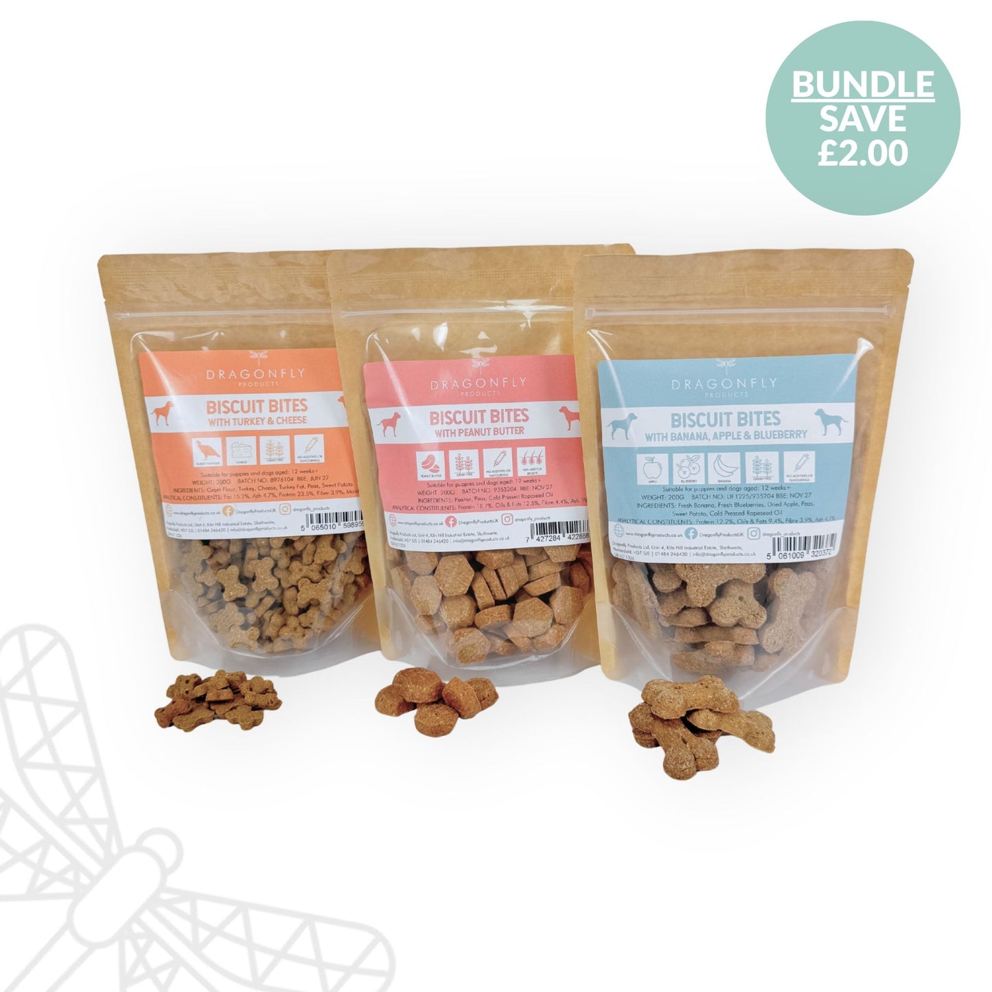 Biscuit Bites Bundle (Turkey & Cheese, Peanut Butter & Banana, Apple & Blueberry)