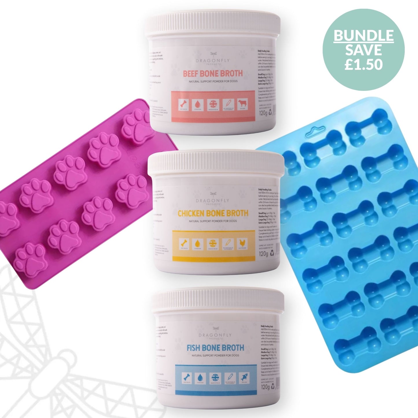 Bone Broth Powder & Ice Cube Tray Bundle