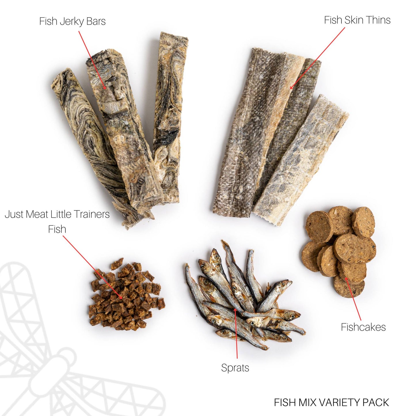 Mixed fish dog chews