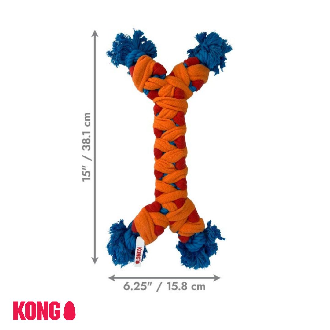 KONG Rope Rally Bone with dimensions