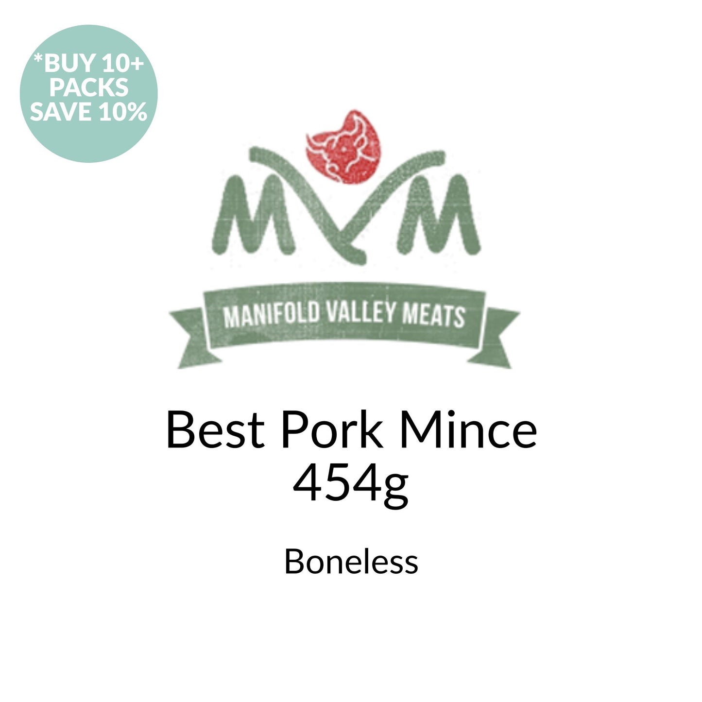 Manifold Valley Meats Best Pork Mince (Meat Only)