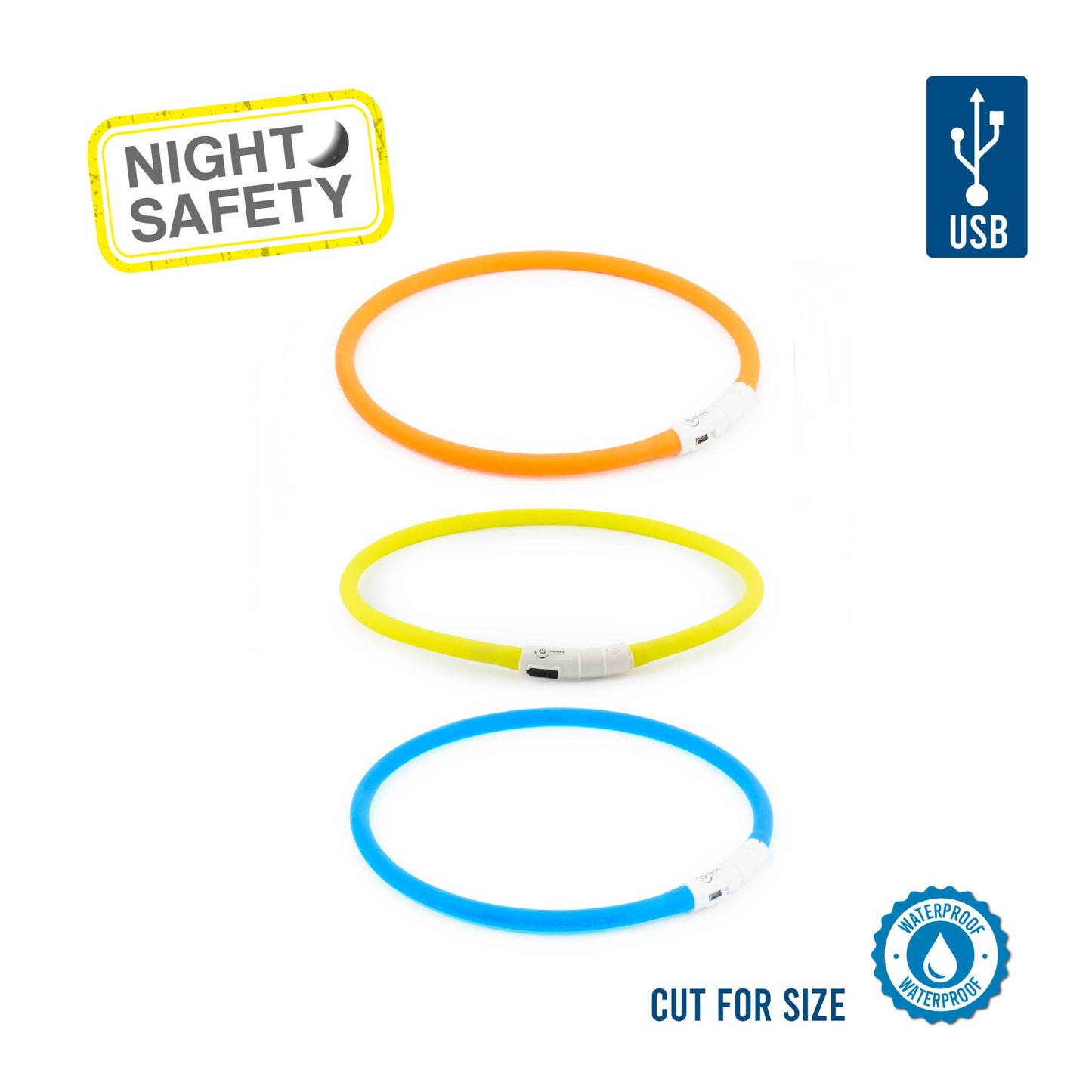 Ancol Flashing Band Dog Collar