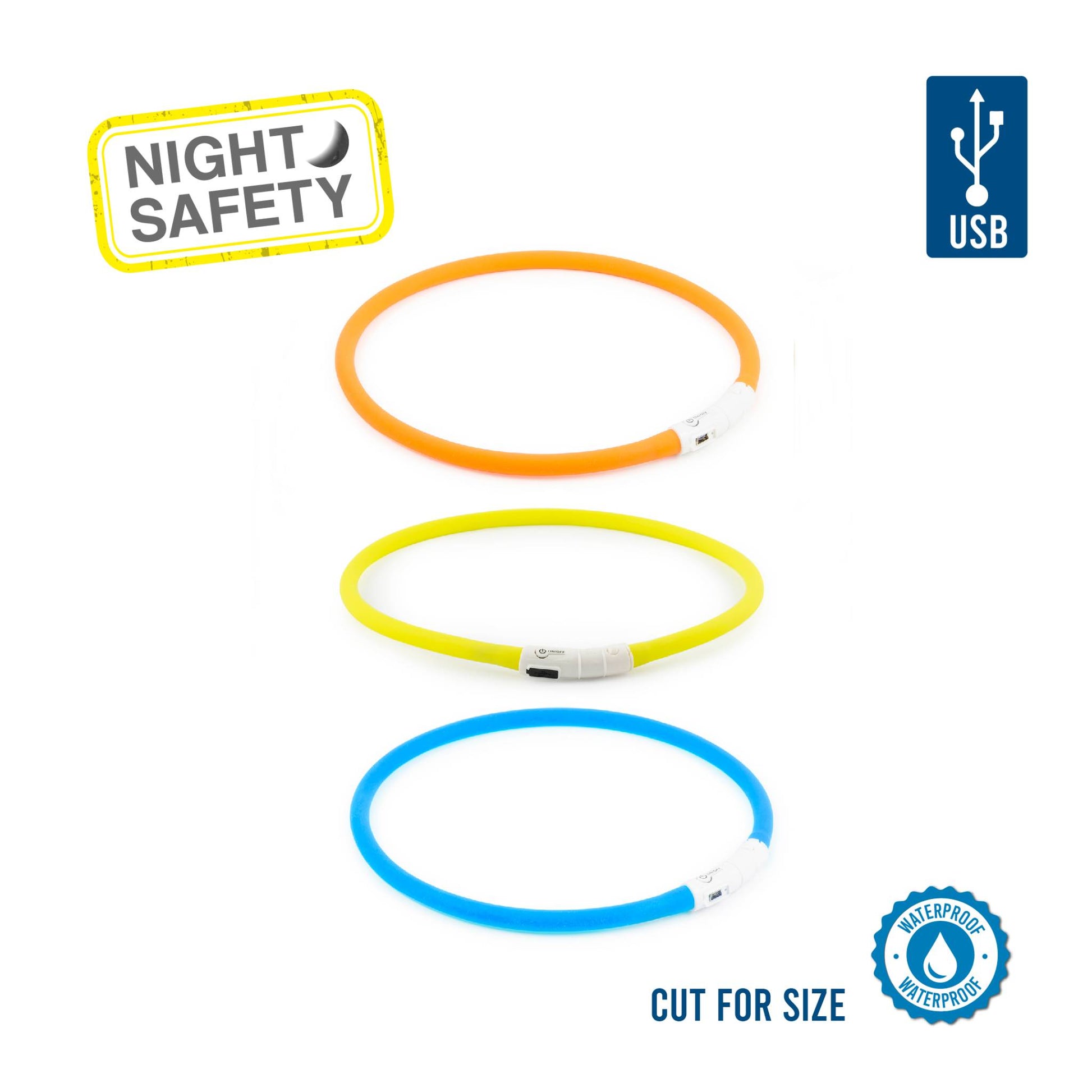 Ancol Flashing Band Dog Collar