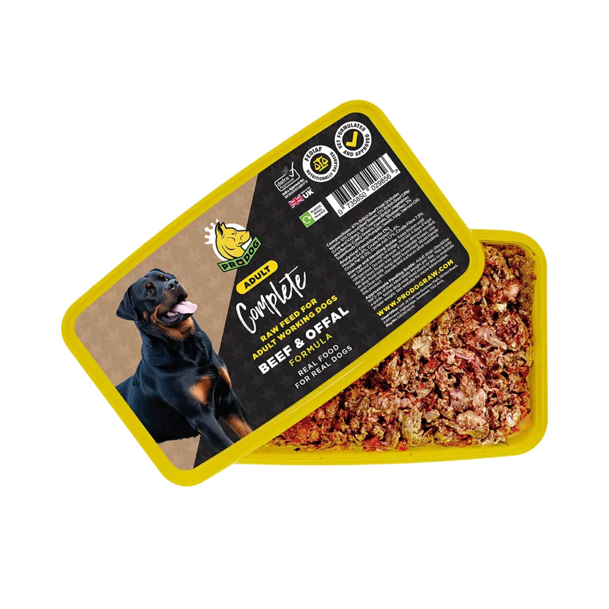ProDog Raw Beef & Offal raw dog food tub
