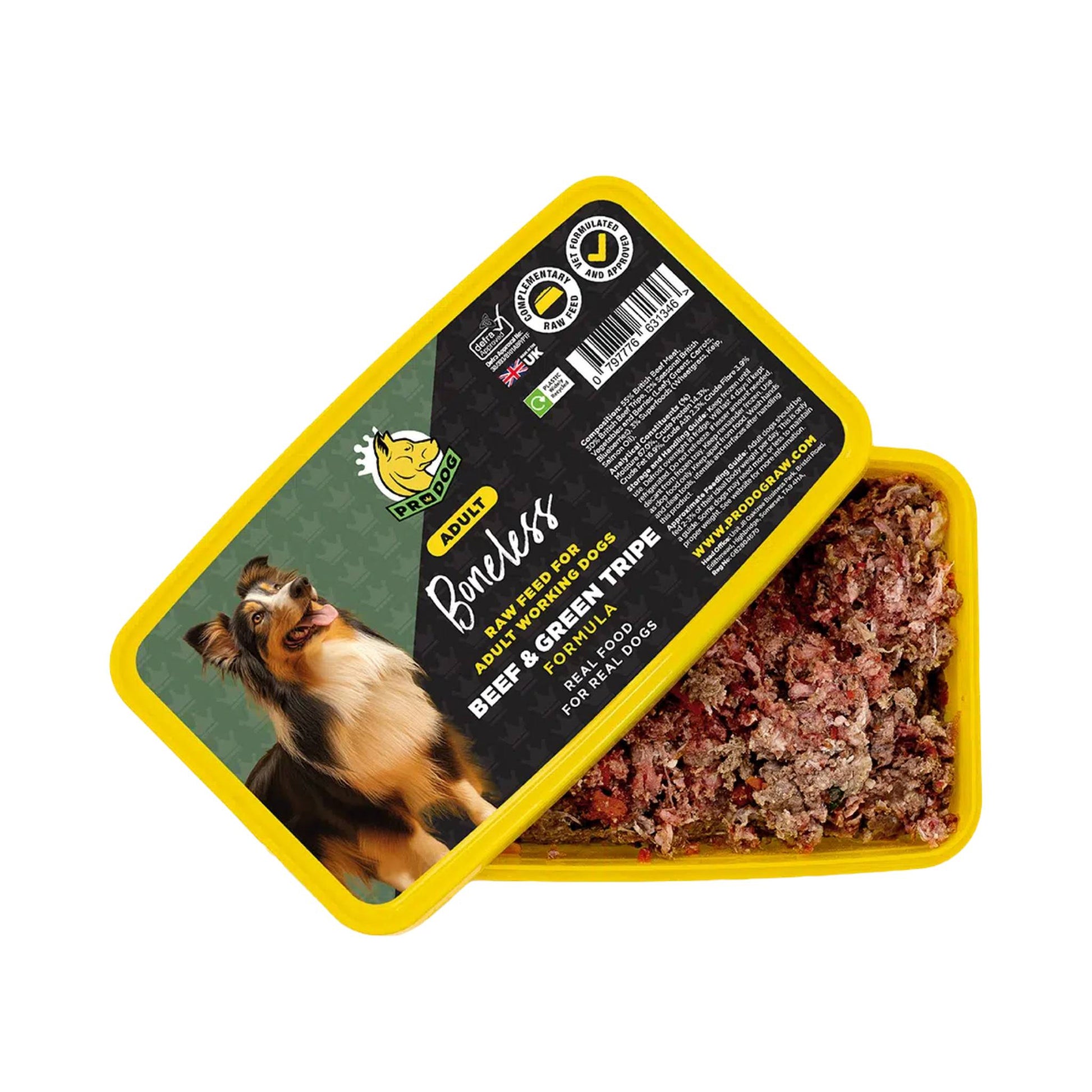 ProDog Raw Beef & Tripe raw dog food tub