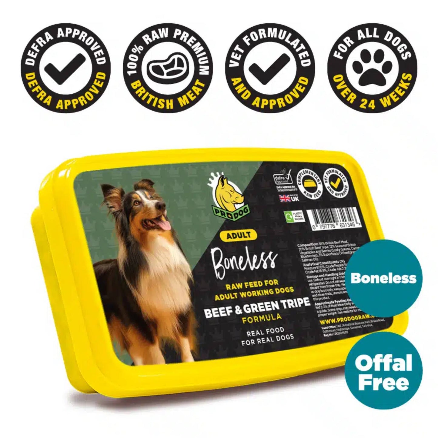 ProDog Raw Beef & Tripe raw dog food info