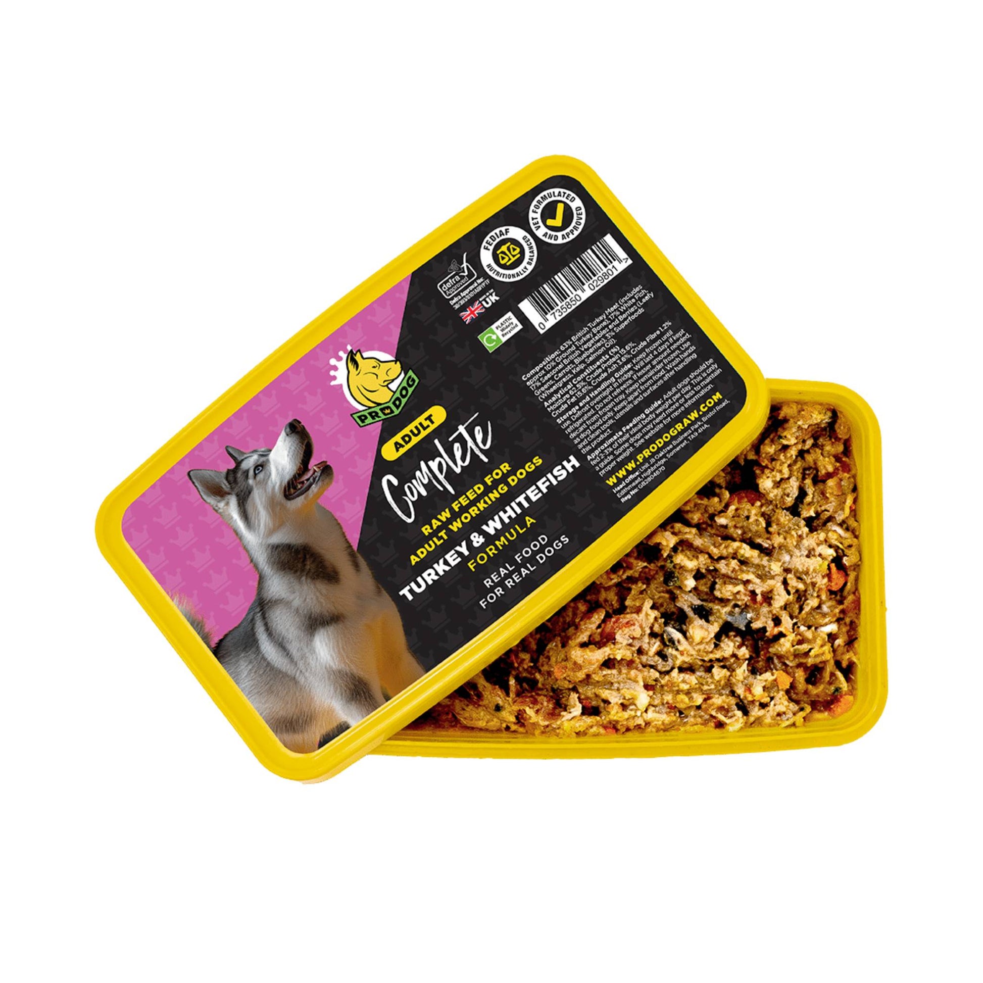 Prodog Raw Turkey & Fish raw dog food tub