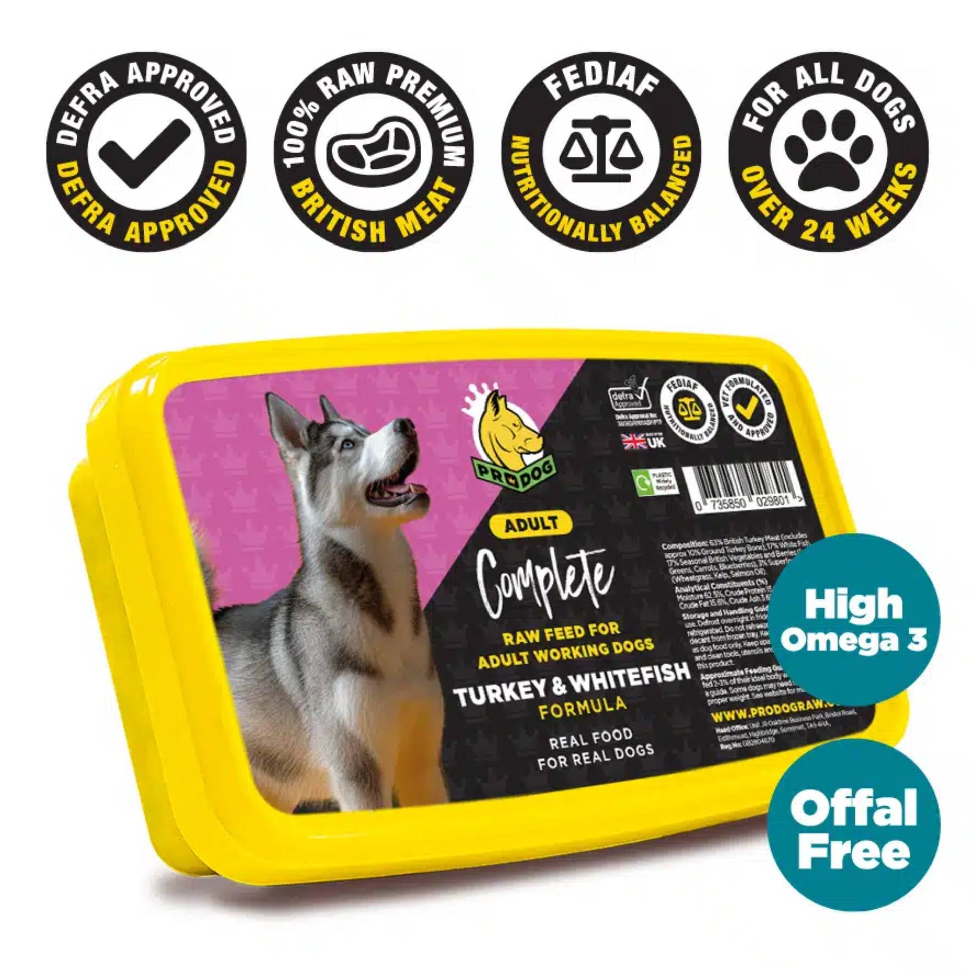 Prodog Raw Turkey & Fish raw dog food info