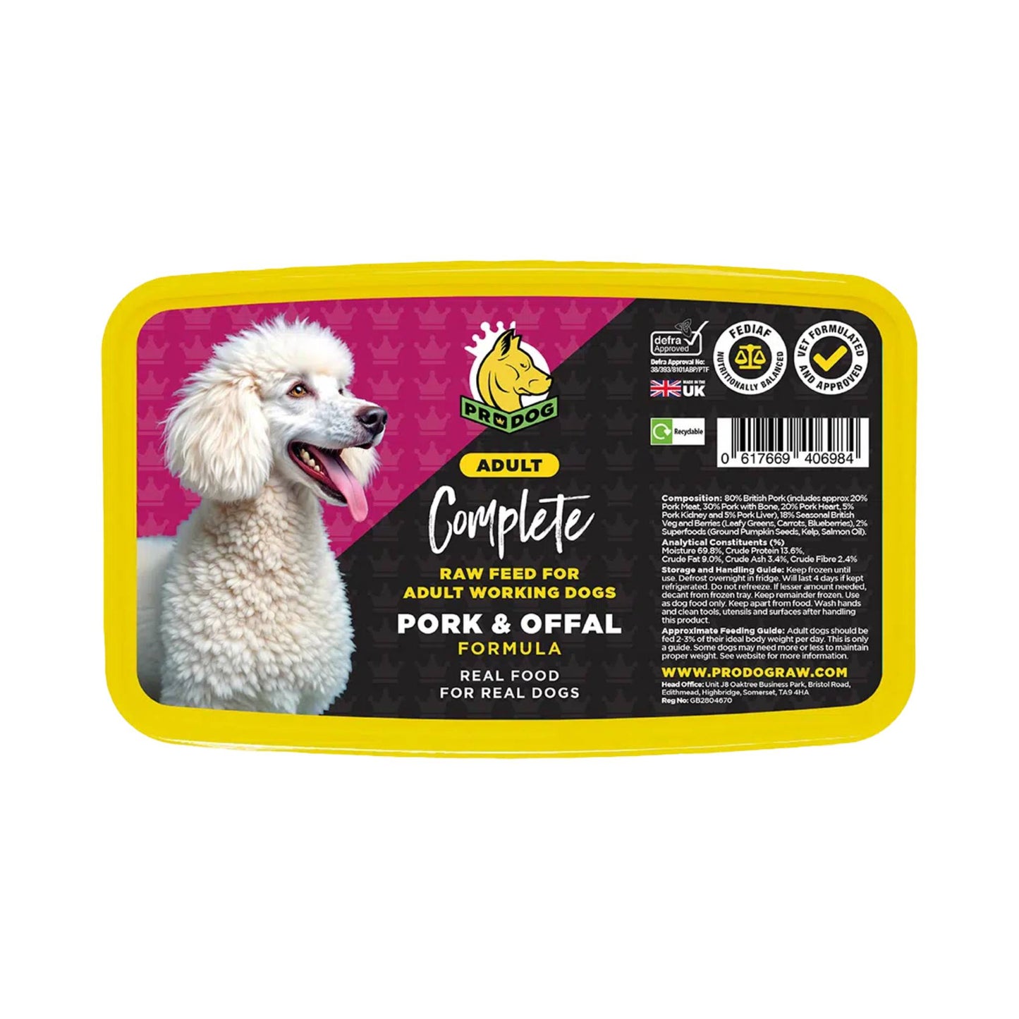 Prodog Raw Pork & Offal raw dog food