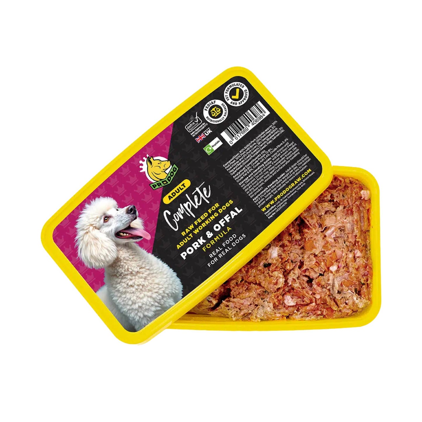 Prodog Raw Pork & Offal raw dog food tub