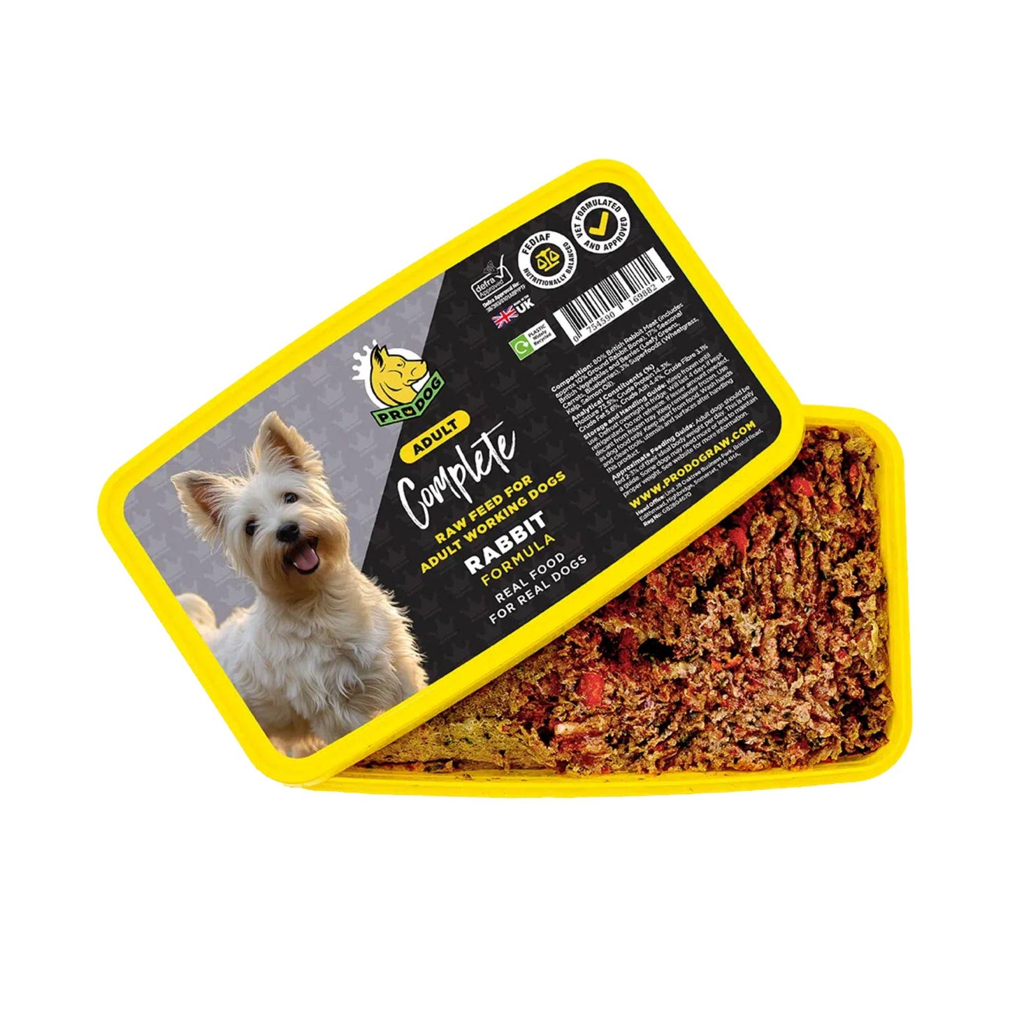 Prodog Raw Rabbit raw dog food tub