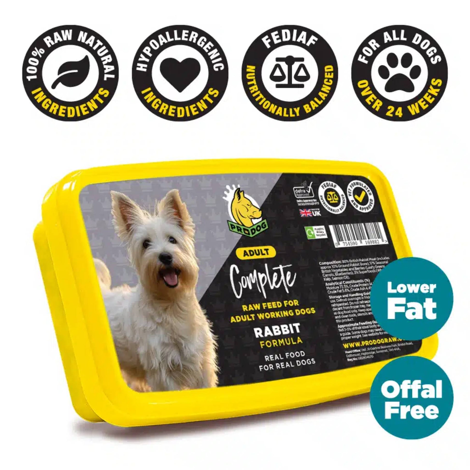 Prodog Raw Rabbit raw dog food info