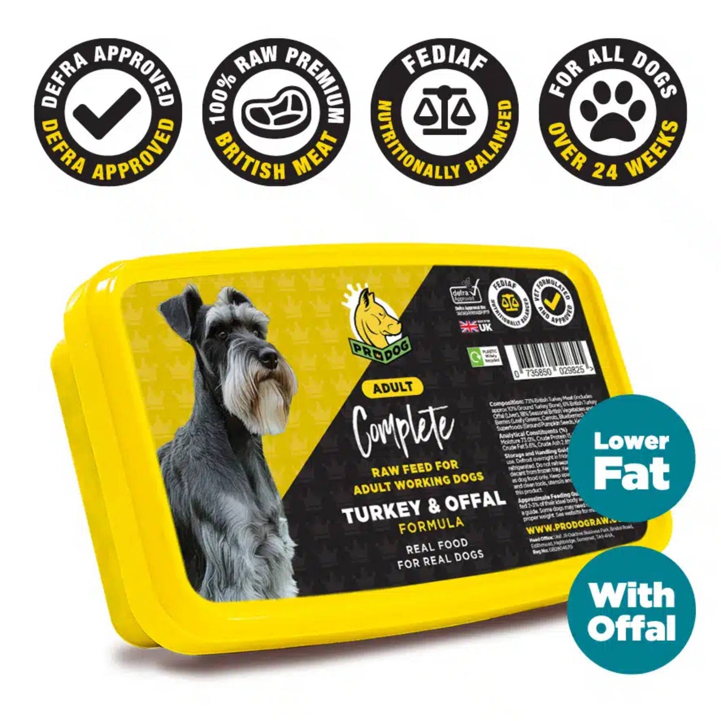 ProDog Raw Turkey & Offal raw dog food info