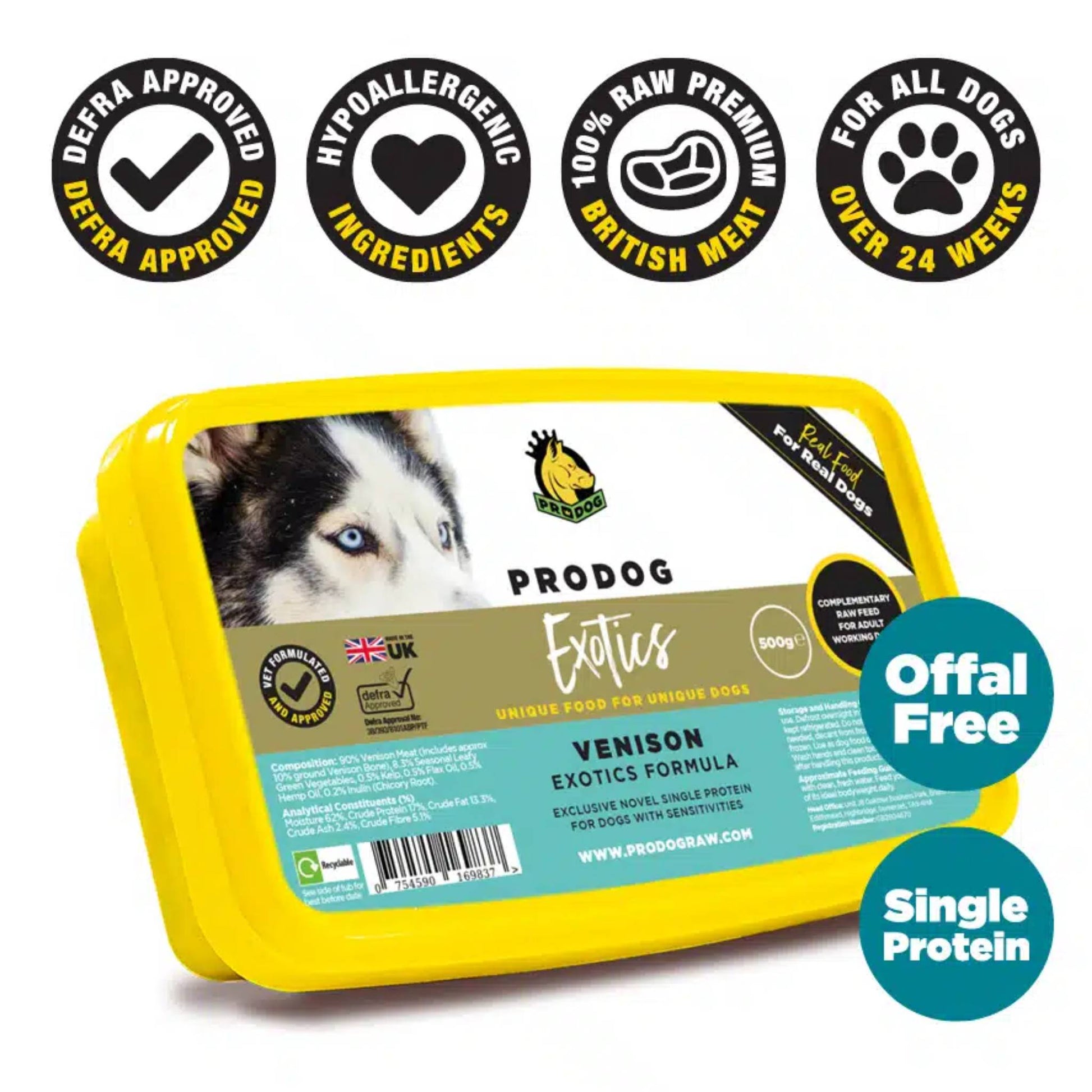 ProDog Raw Venison raw dog food info