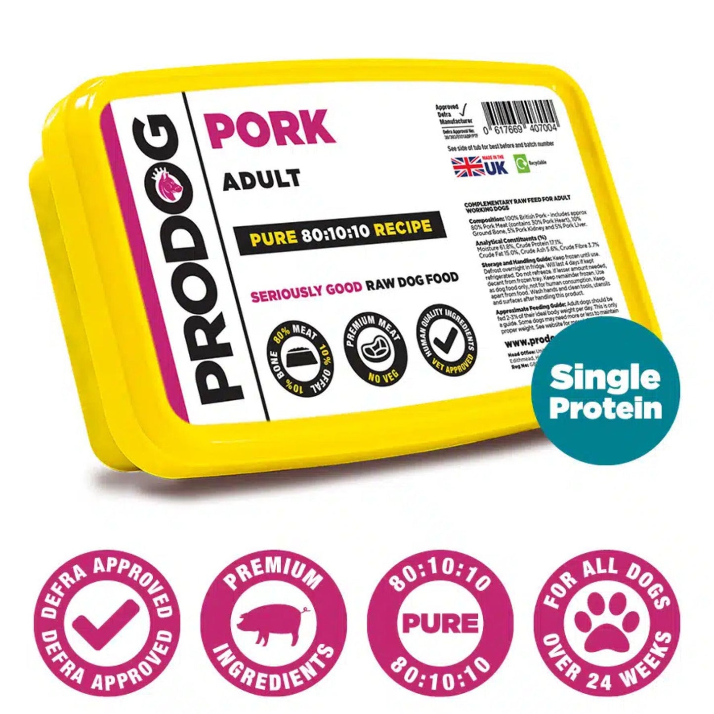 ProDog Raw Pure Pork 80/10/10