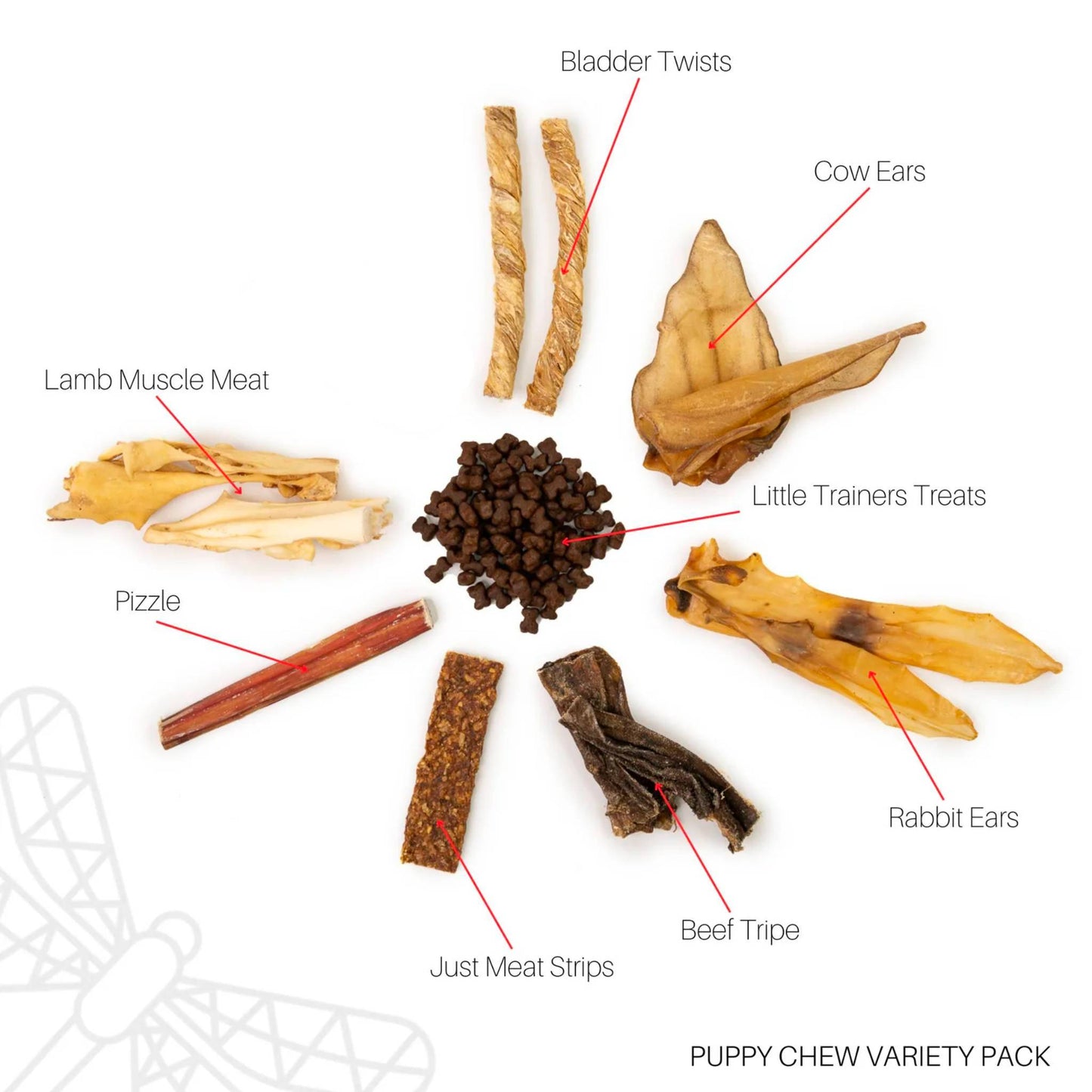 contents of puppy chew pack