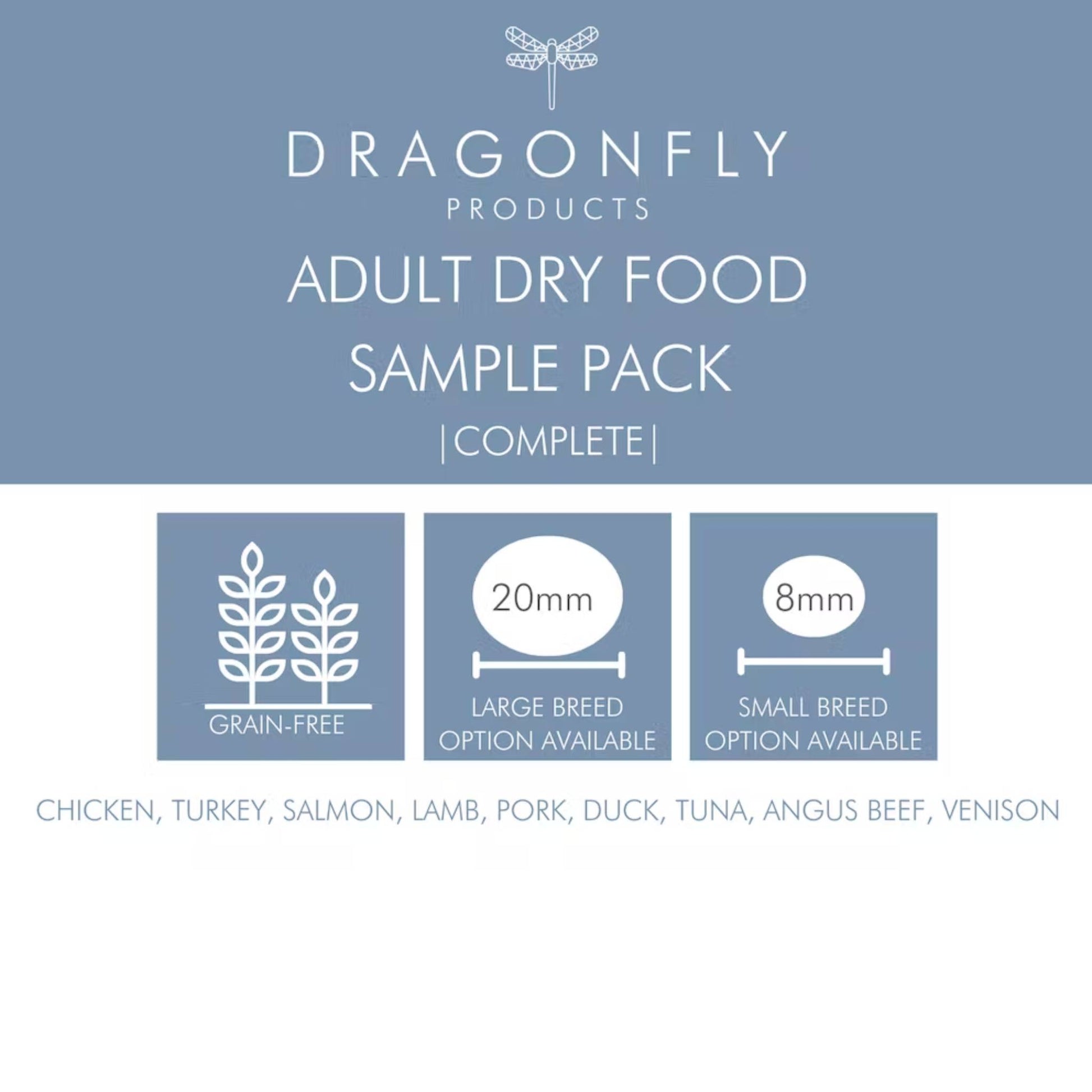 Freshly prepared dry dog food sample pack