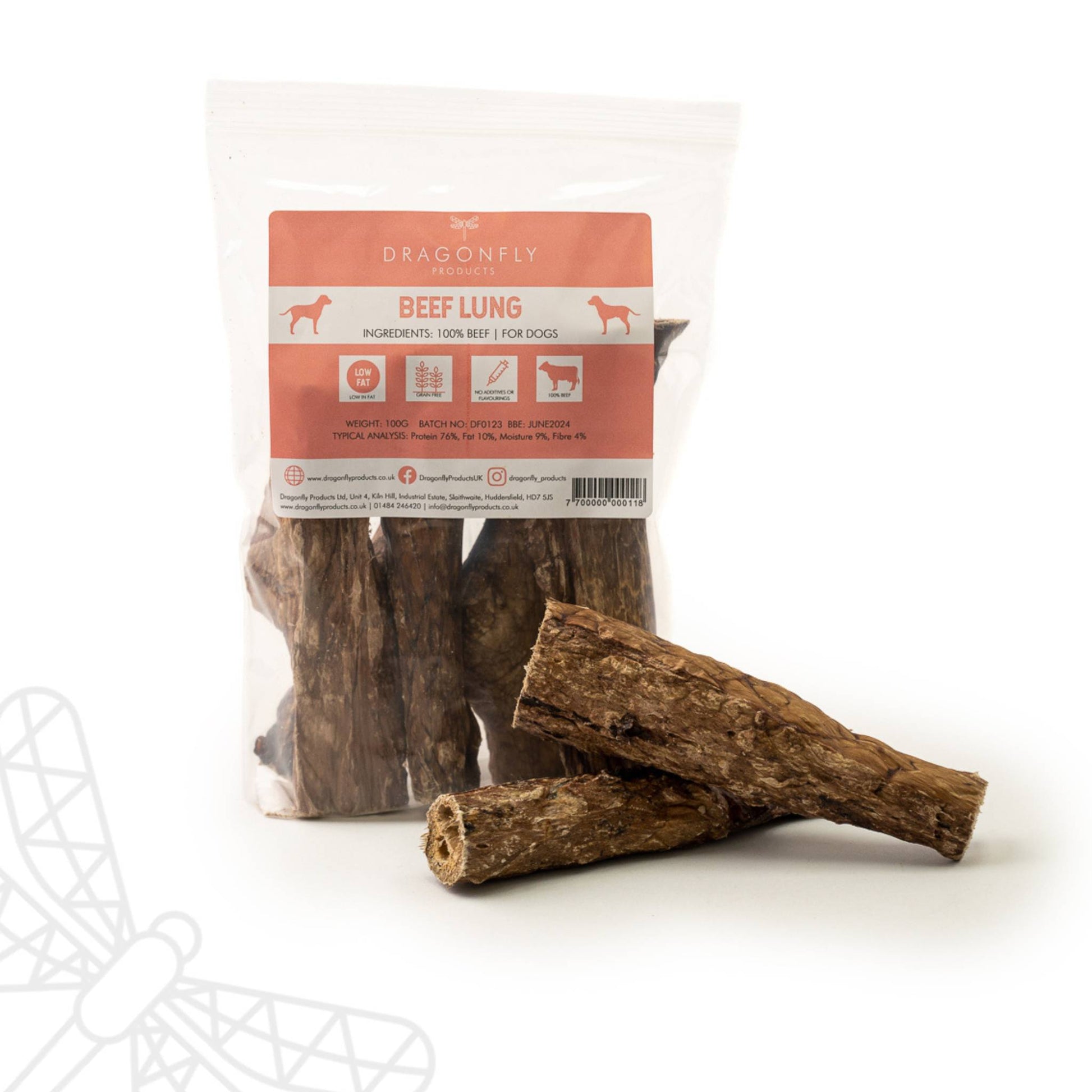 Beef lung dog chew
