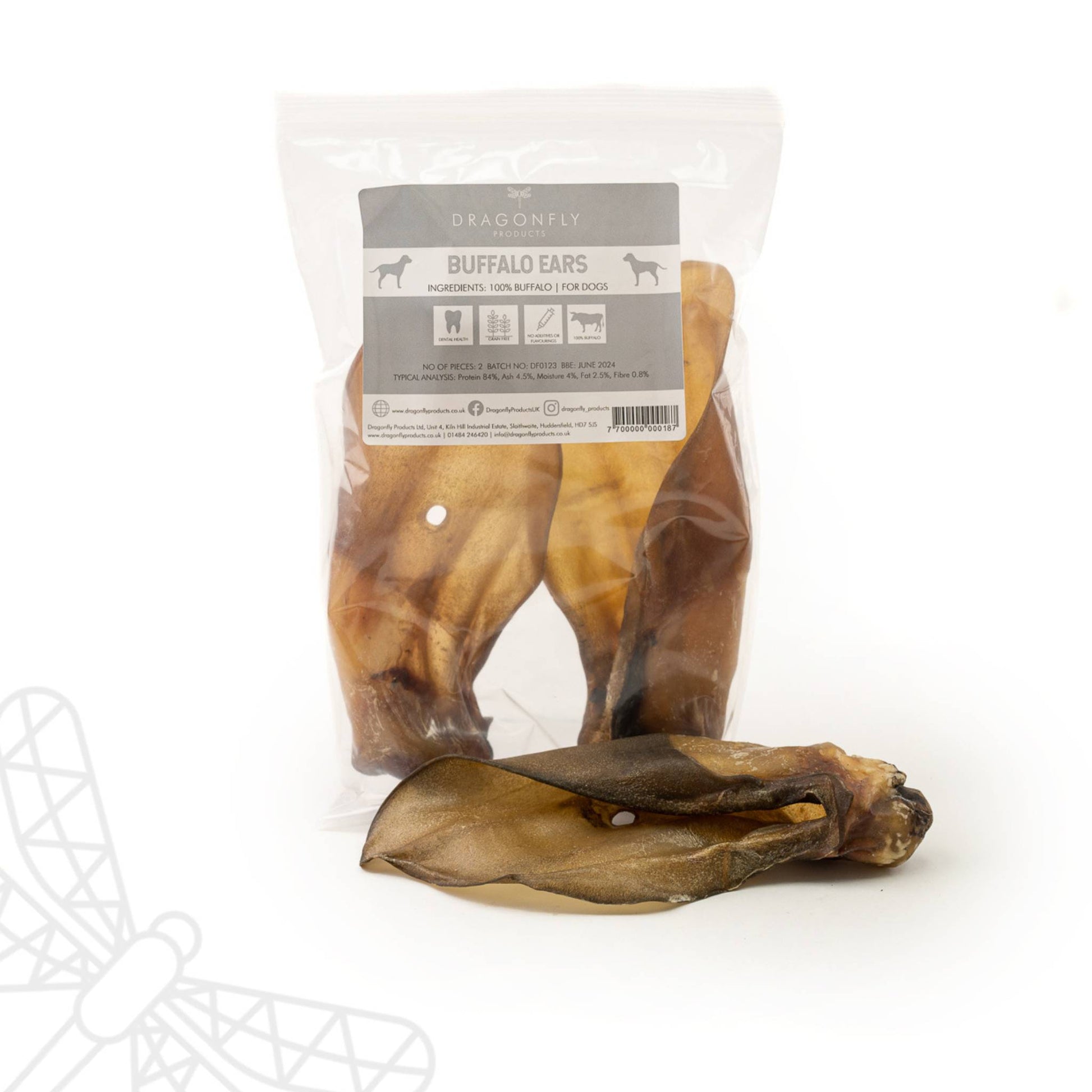 Buffalo Ears without fur dog chew
