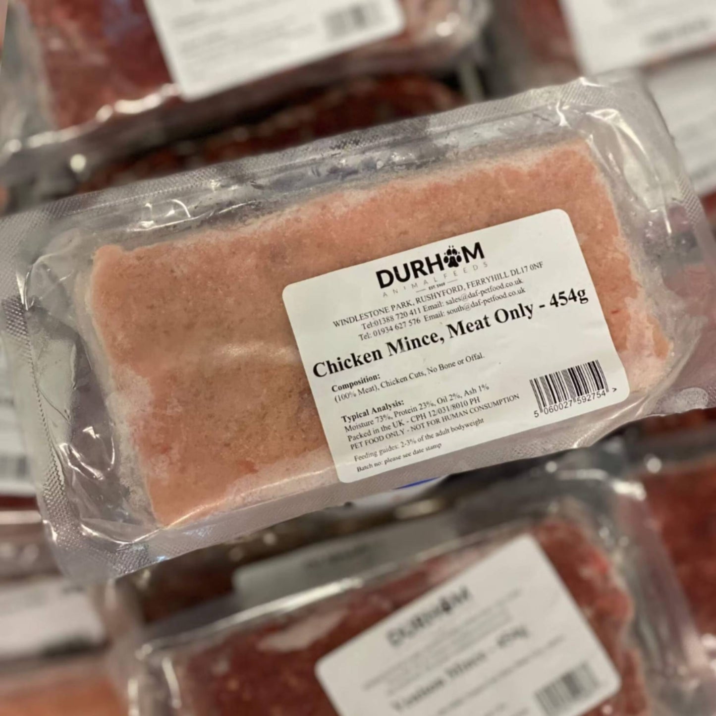 Durham Animal Feeds Chicken Meat Only  Mince Raw Dog Food