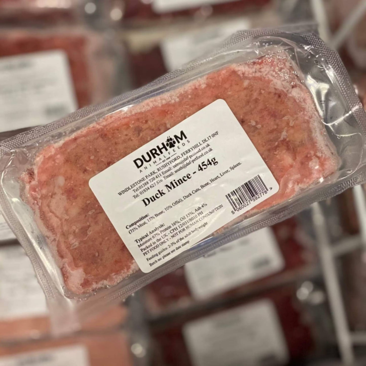 Durham Animal Feeds Duck Mince Raw Dog Food