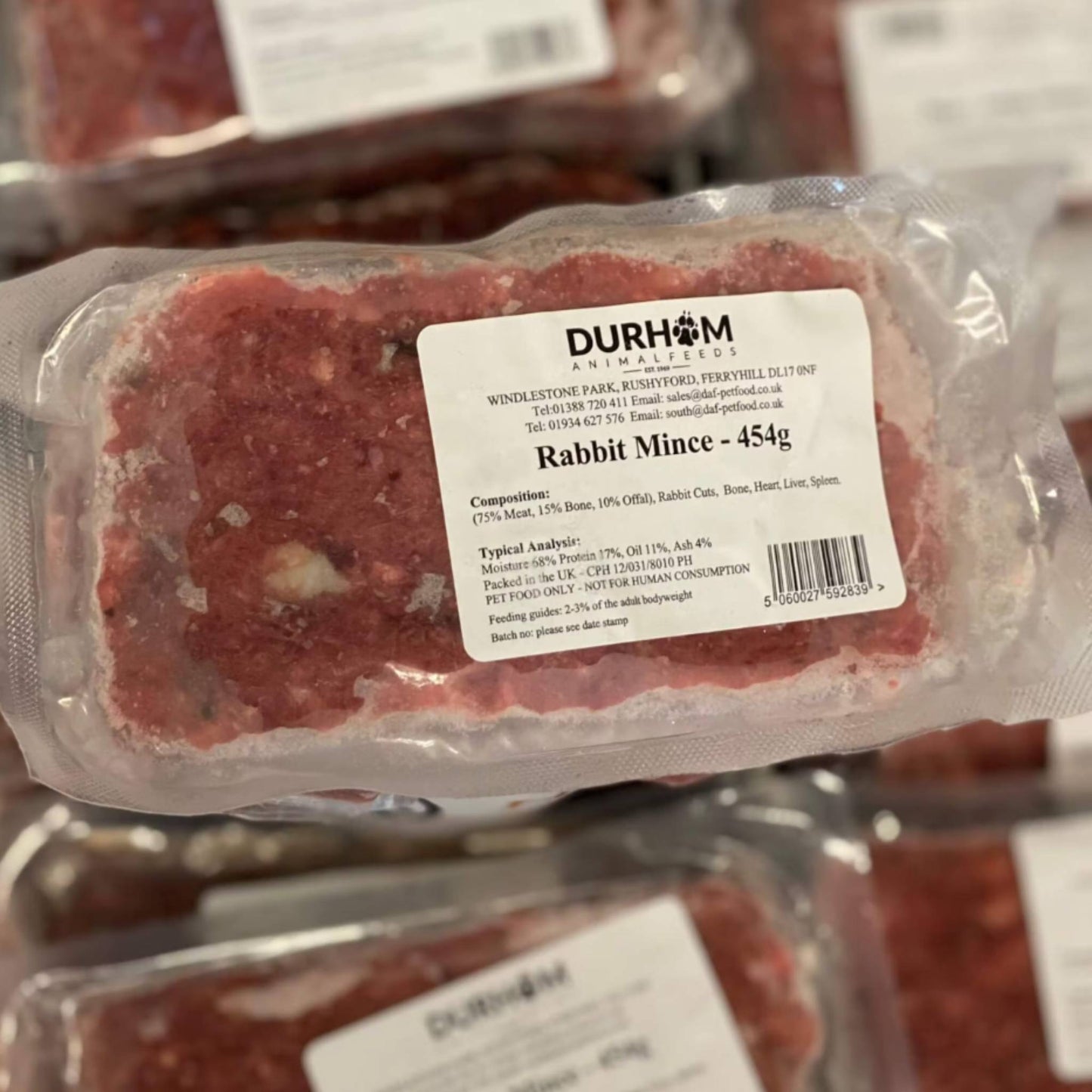 Durham Animal Feeds Rabbit Mince Raw Dog Food