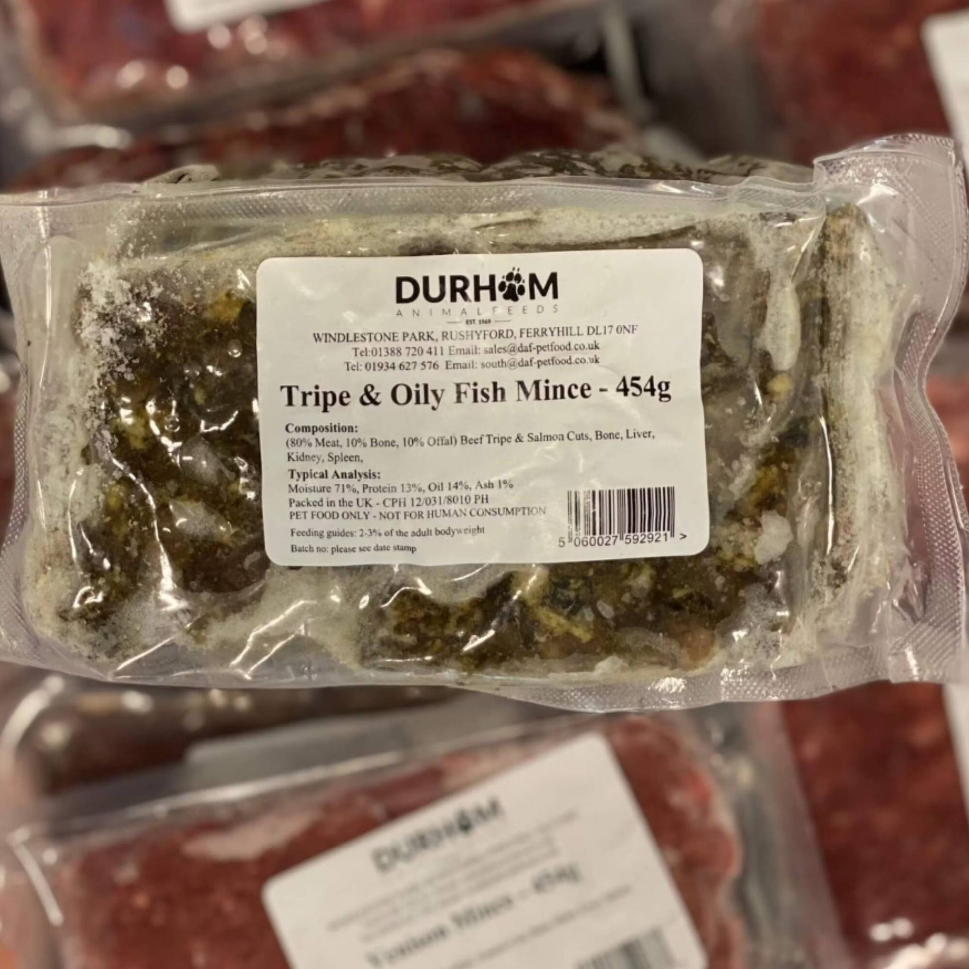 Durham Animal Feeds Tripe & Oily Fish Raw Dog Food