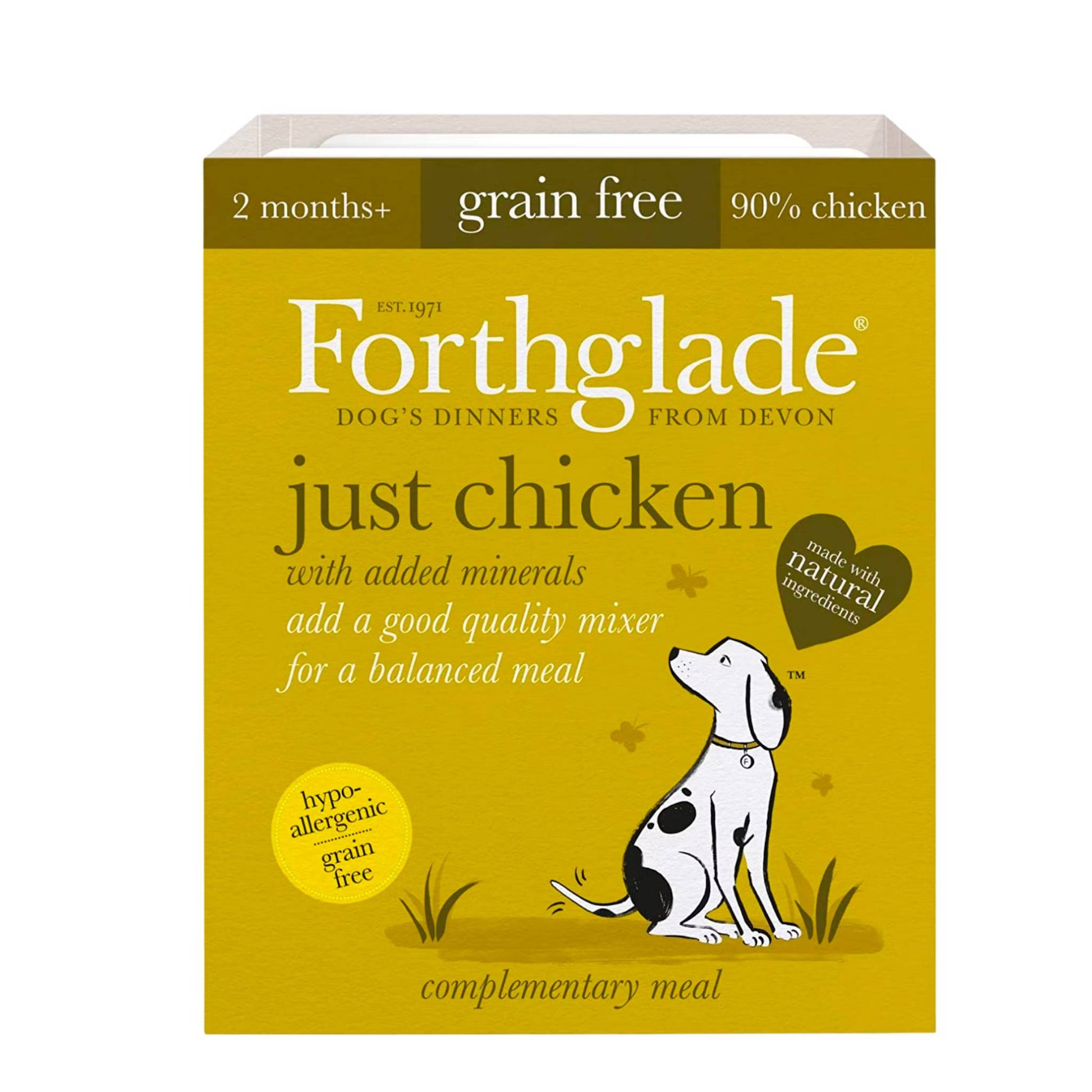 Forthglade Just Chicken 2 months plus, dog food.