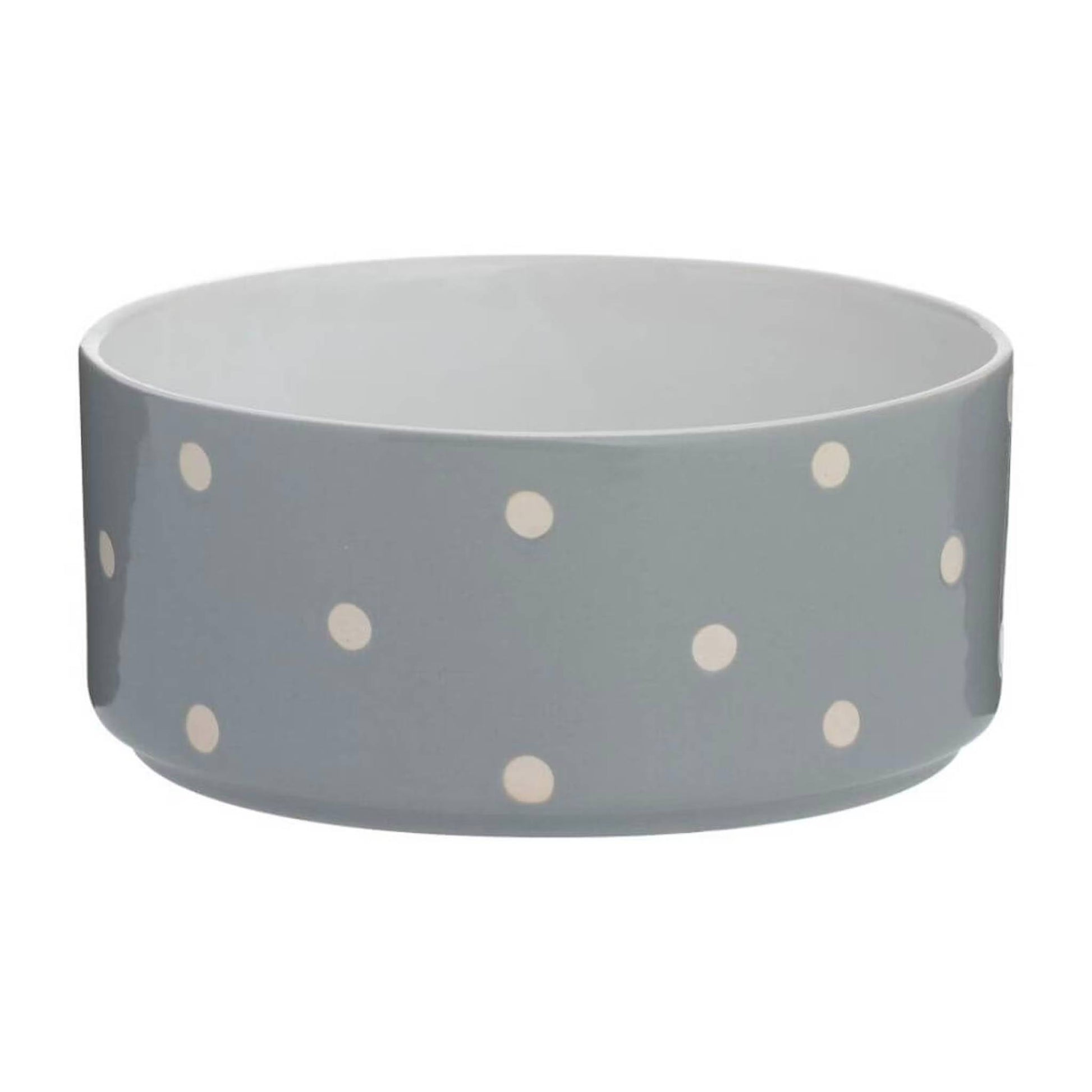 Mason Cash Polka Dot Dog Bowl Large Grey