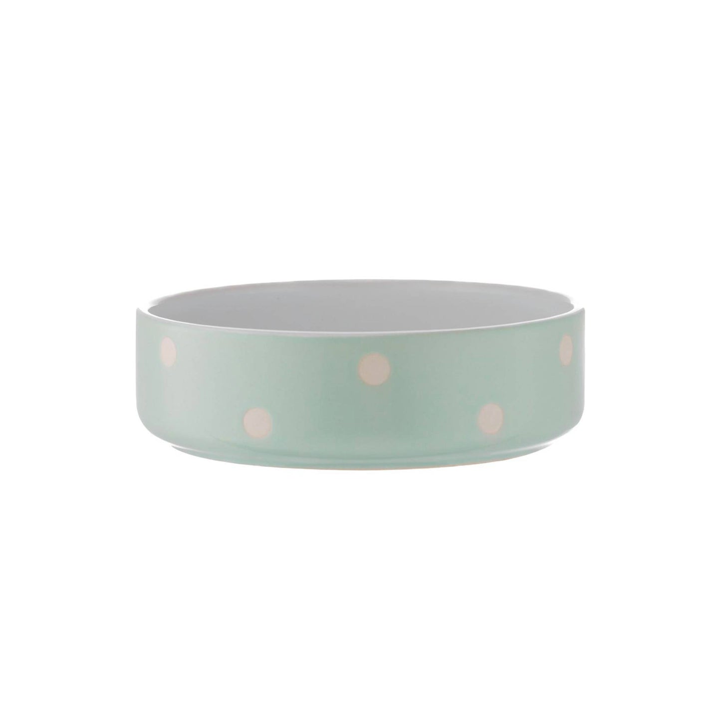 Mason Cash Polka Dot Dog Bowl Small Sage Green