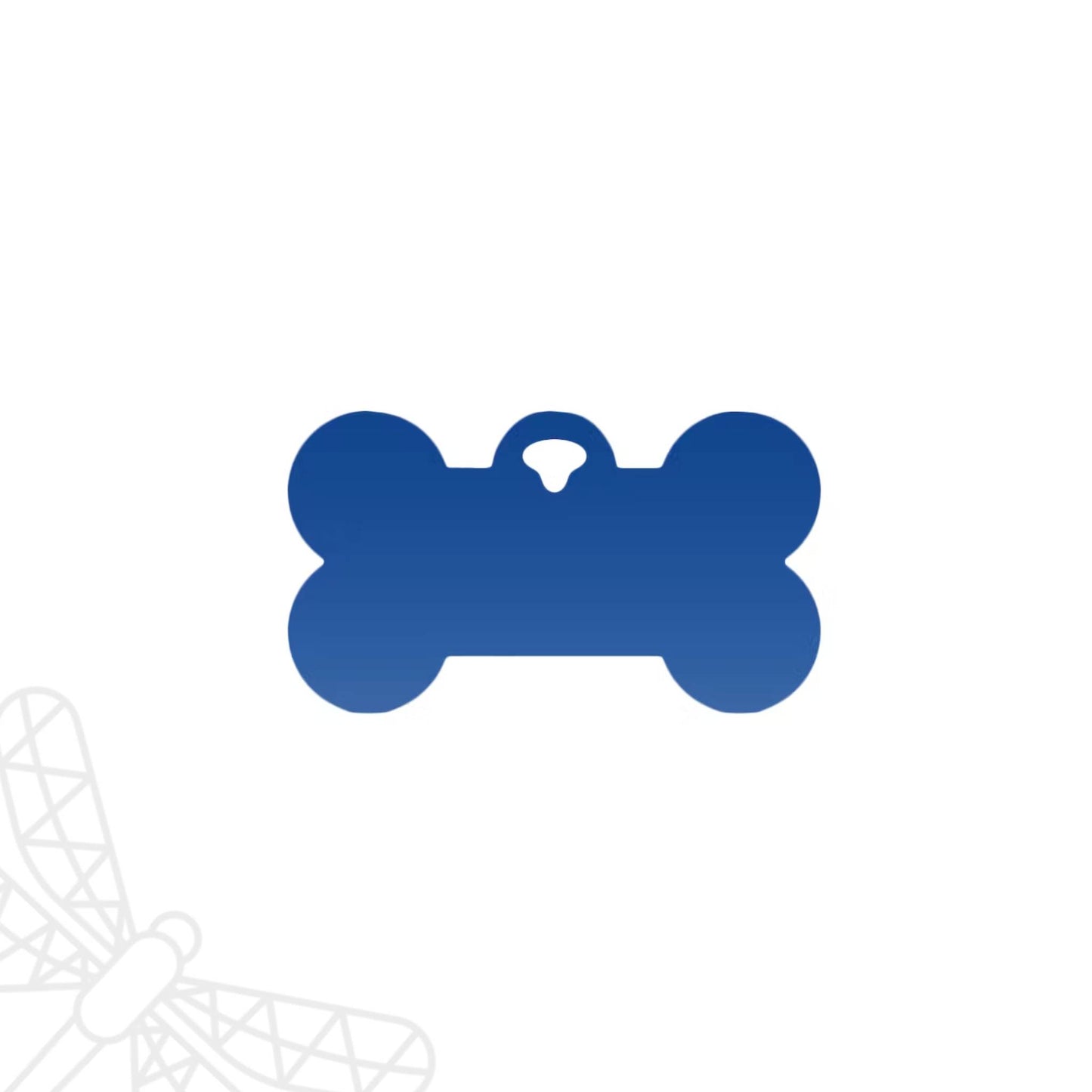 Personalised dog tag blue bone shape