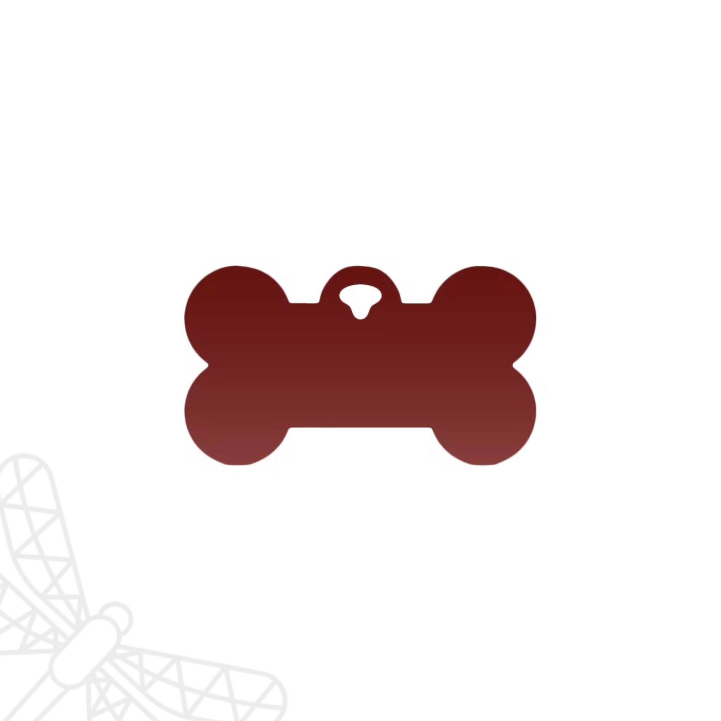 Personalised dog tag red bone shape