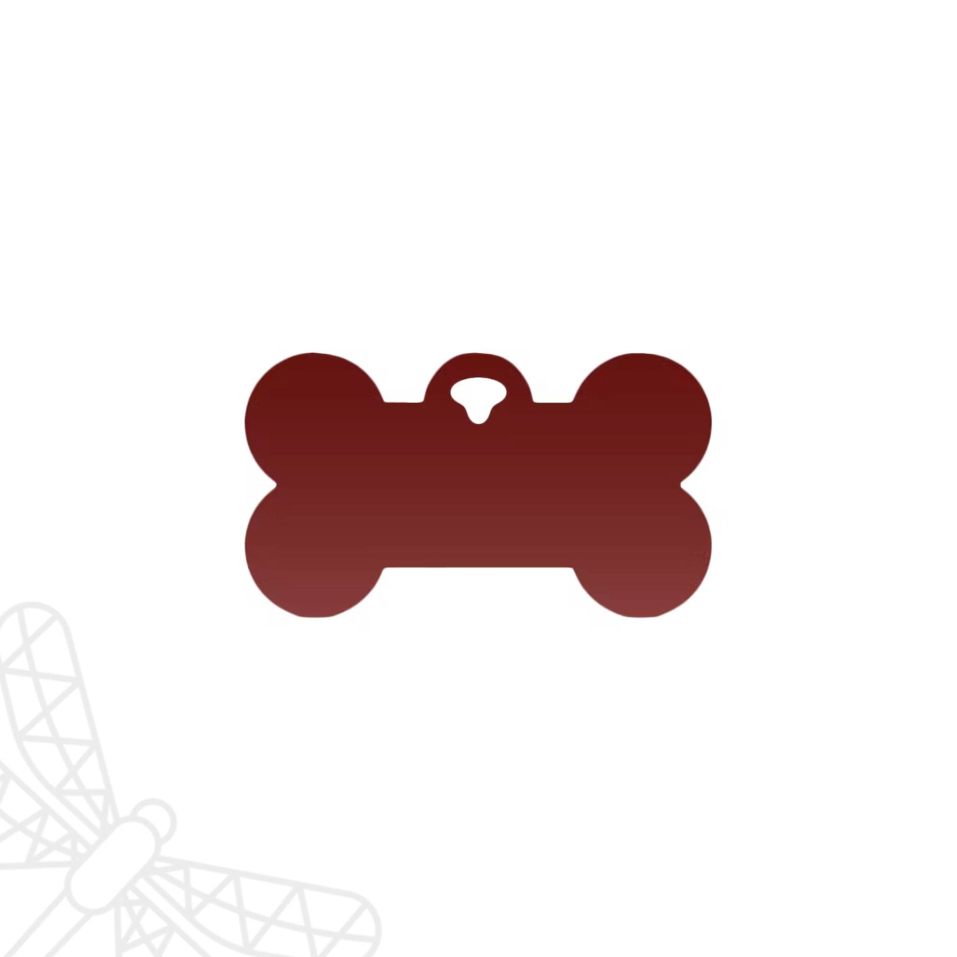 Personalised dog tag red bone shape