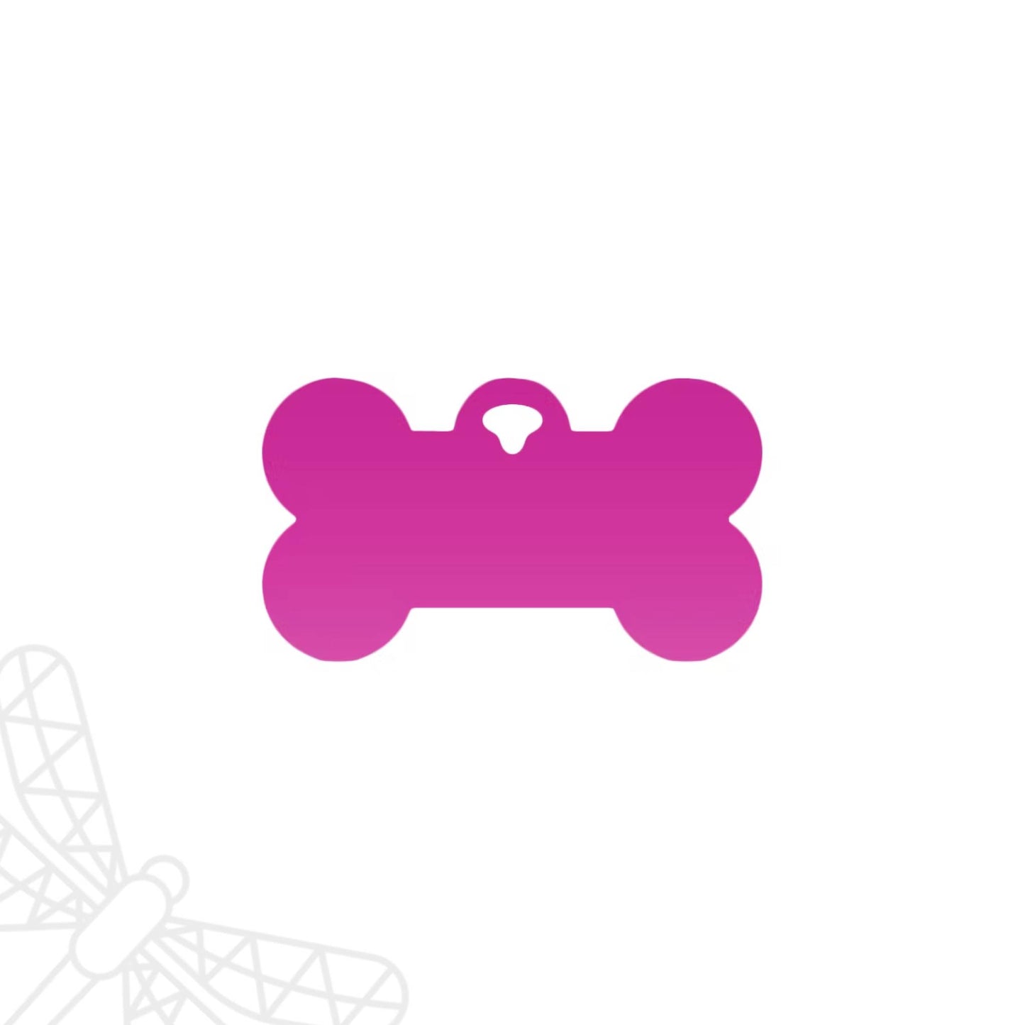 Personalised dog tag pink bone shape