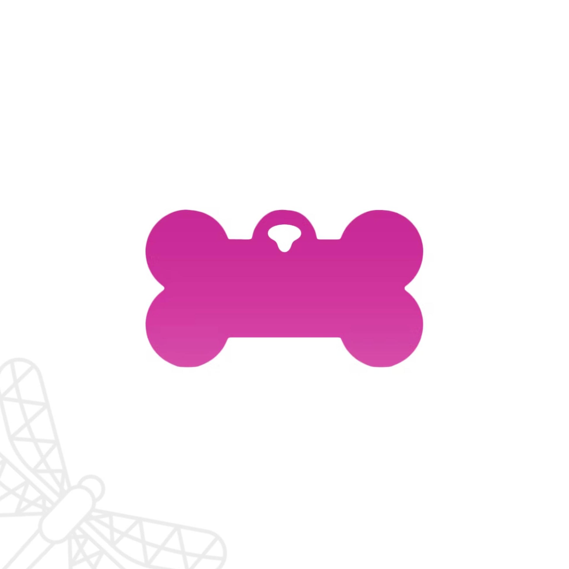 Personalised dog tag pink bone shape