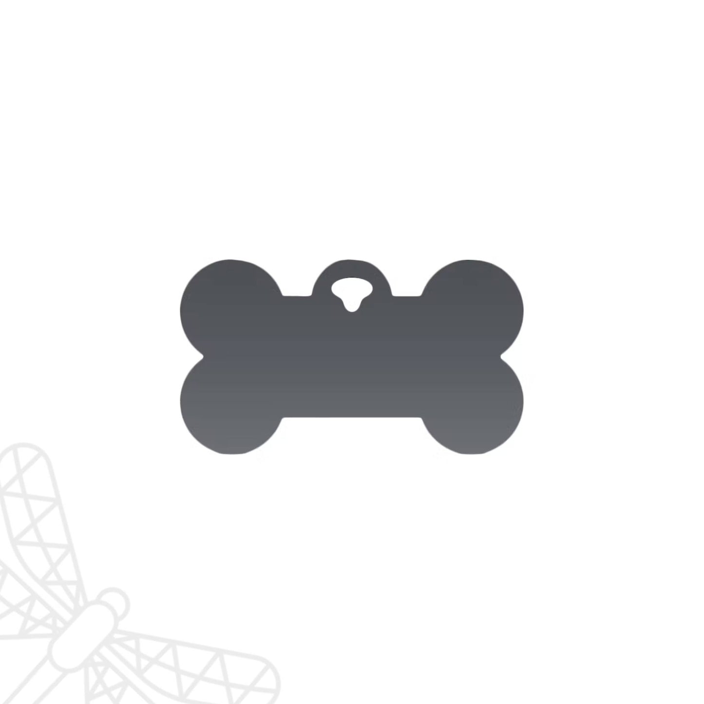 Personalised dog tag grey bone shape