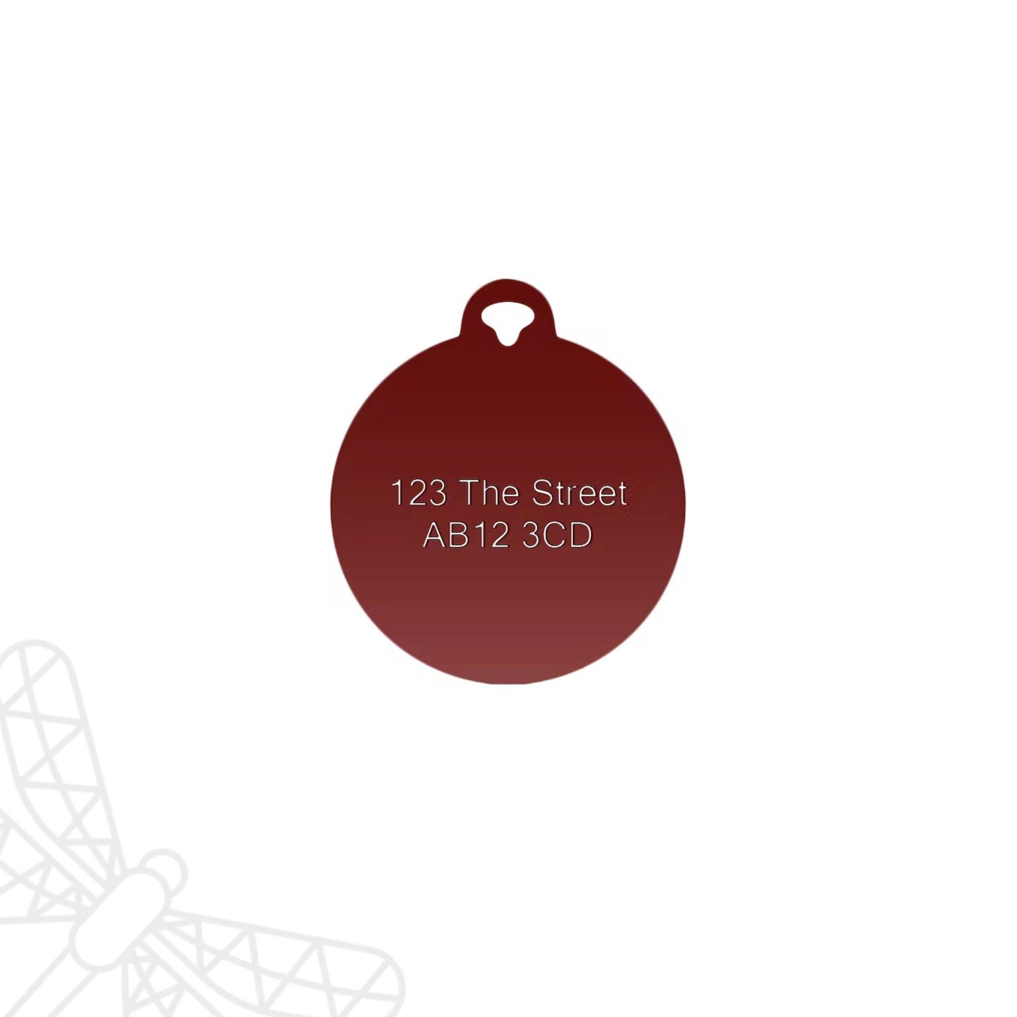 Personalised dog tag red circle disc