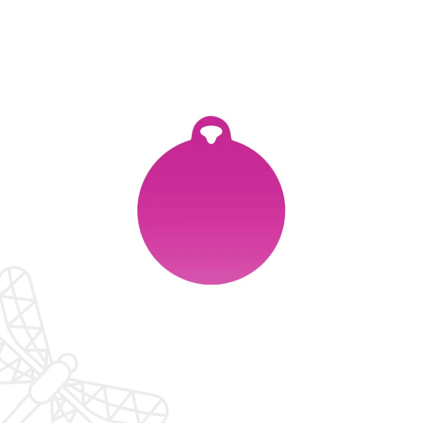 Personalised dog tag pink circle disc