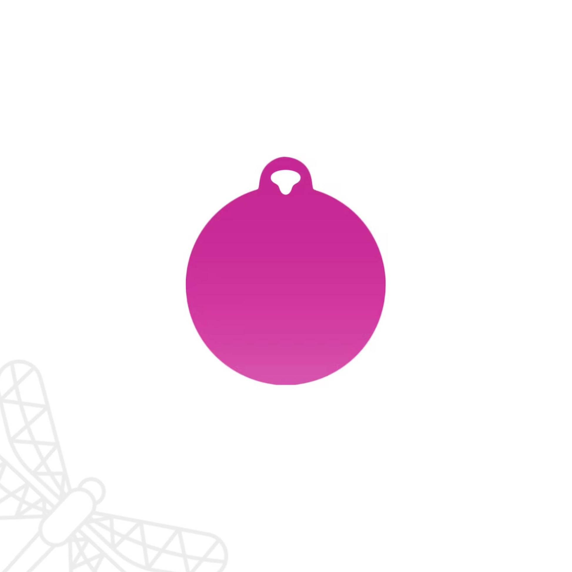 Personalised dog tag pink circle disc