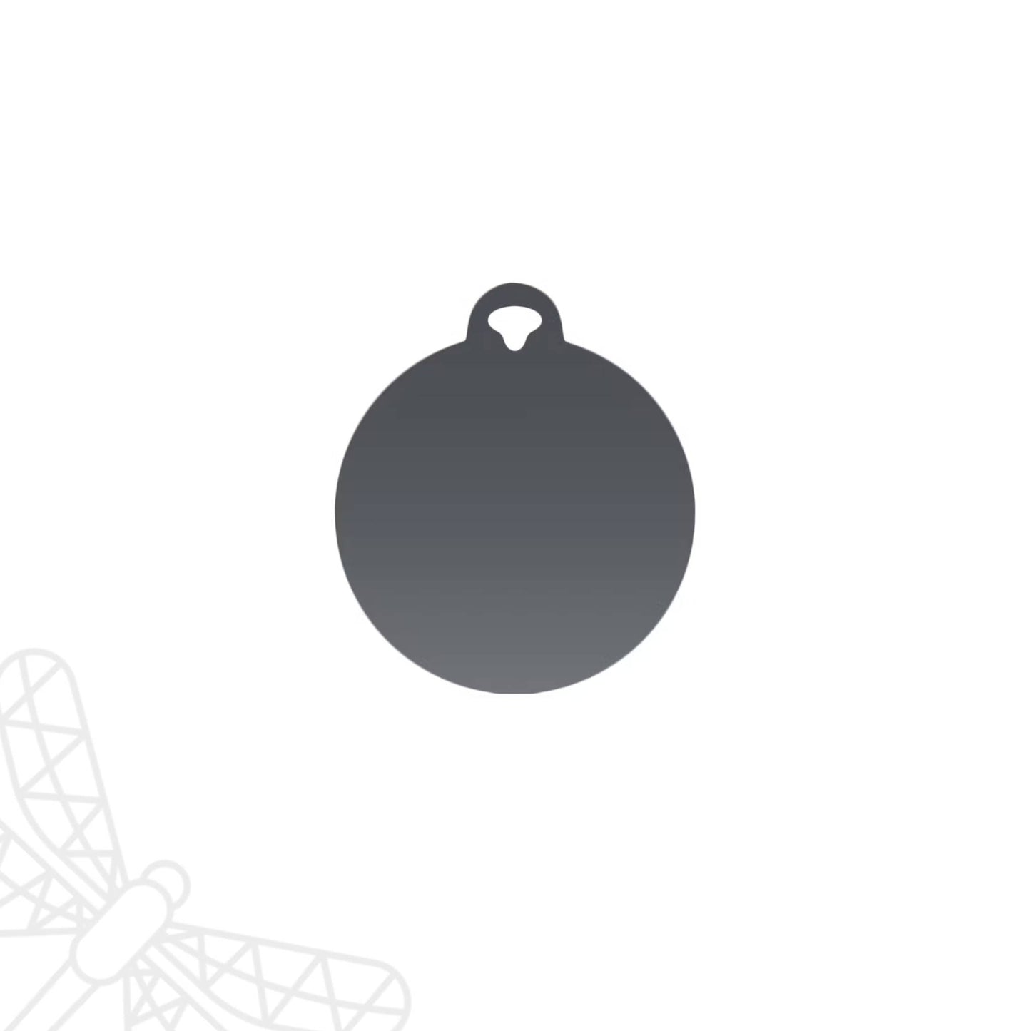 Personalised dog tag grey circle disc