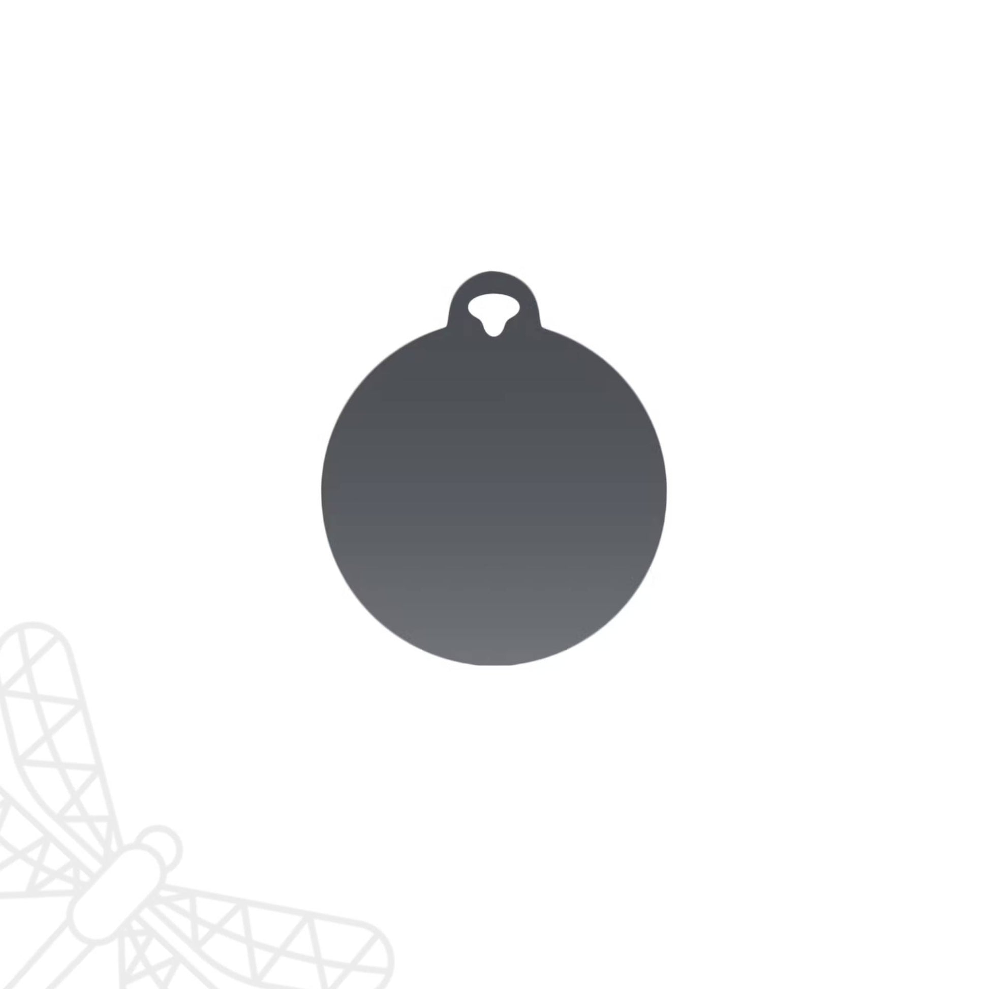 Personalised dog tag grey circle disc