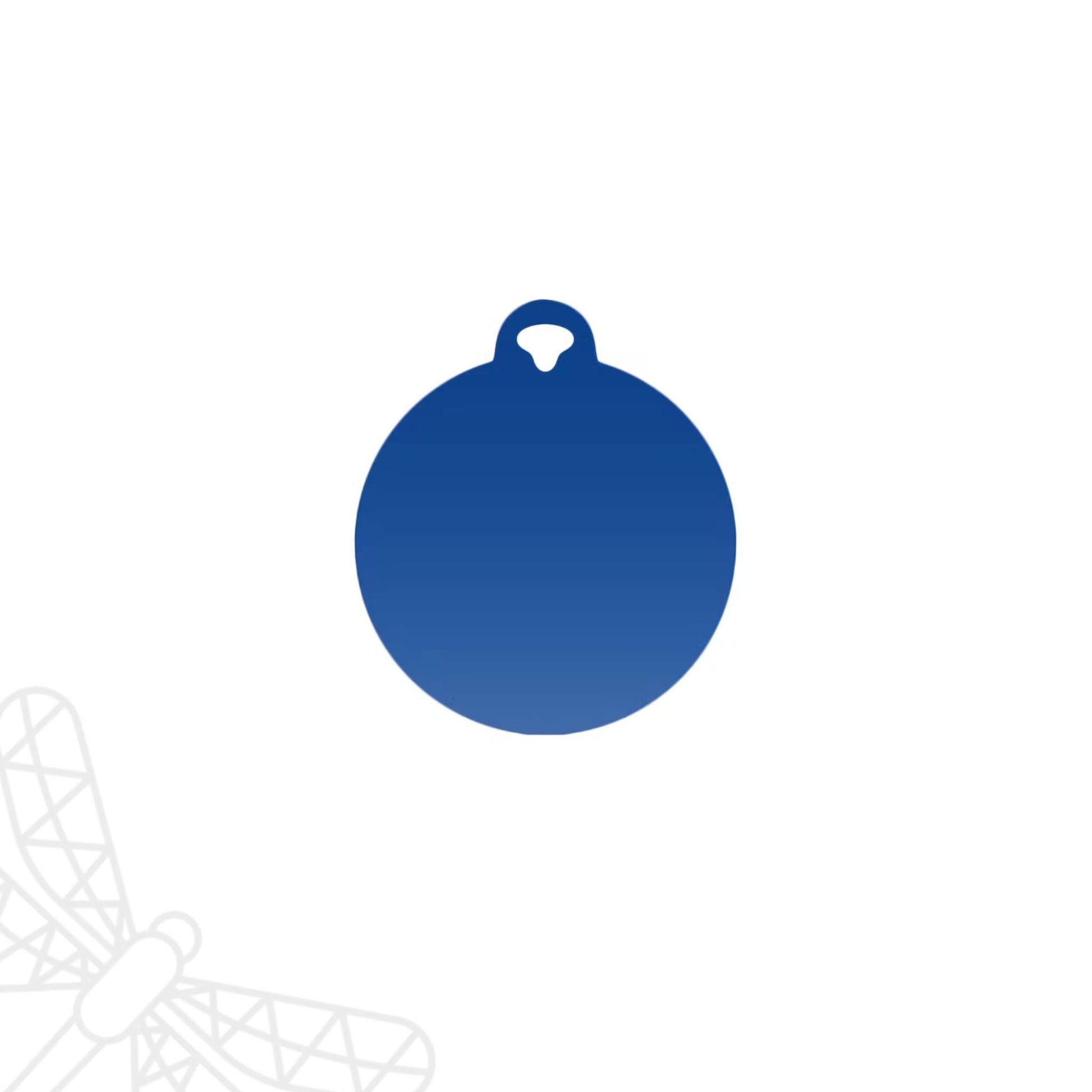 Personalised dog tag blue circle disc