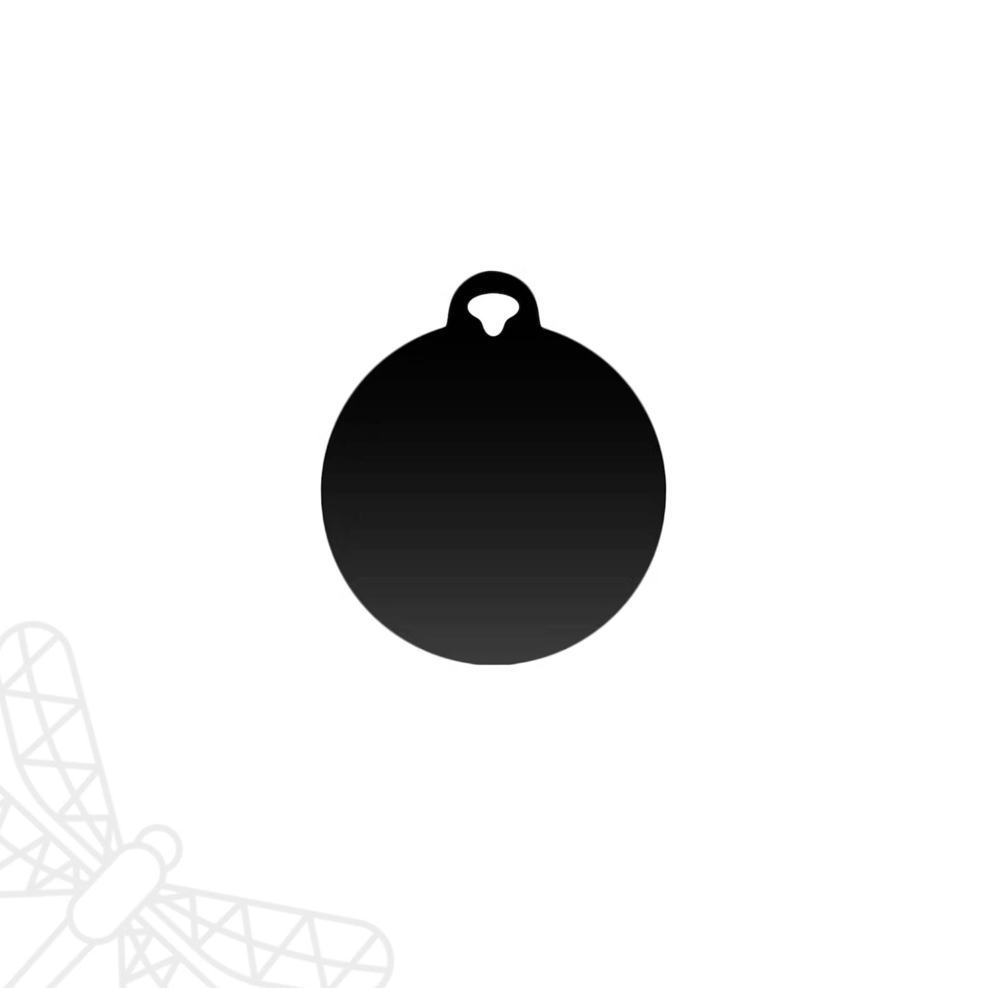 Personalised dog tag black circle disc