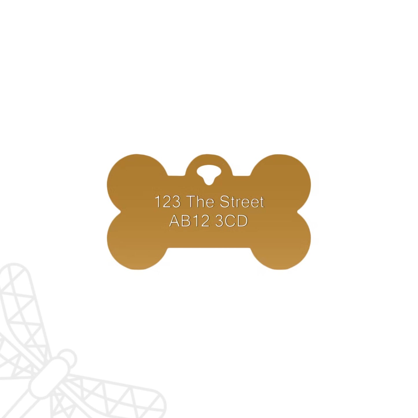 Personalised dog tag copper bone shape