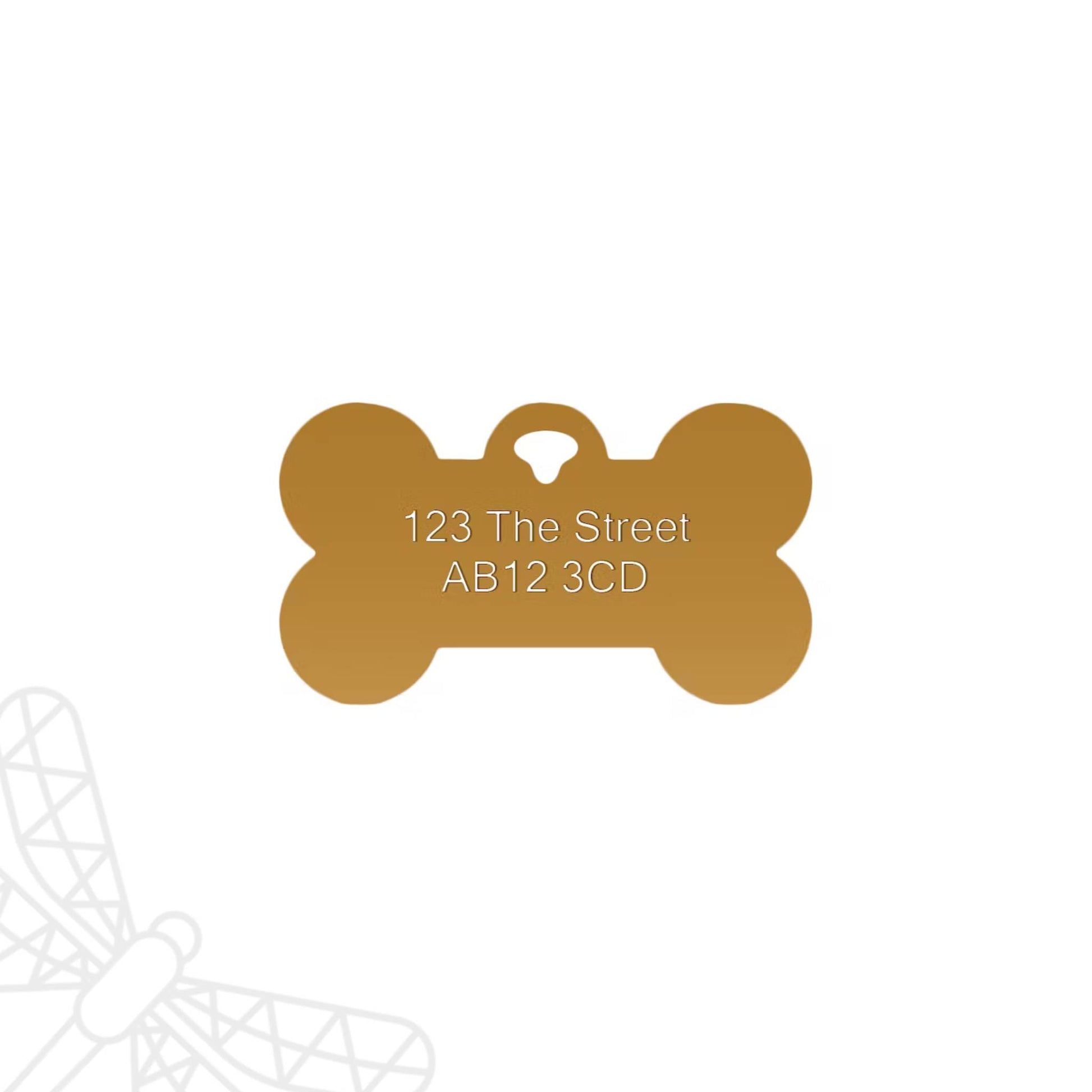 Personalised dog tag copper bone shape