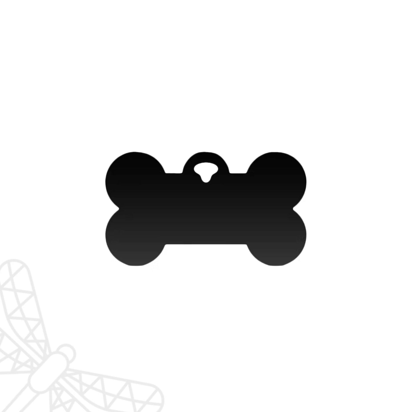 Personalised dog tag black bone shape