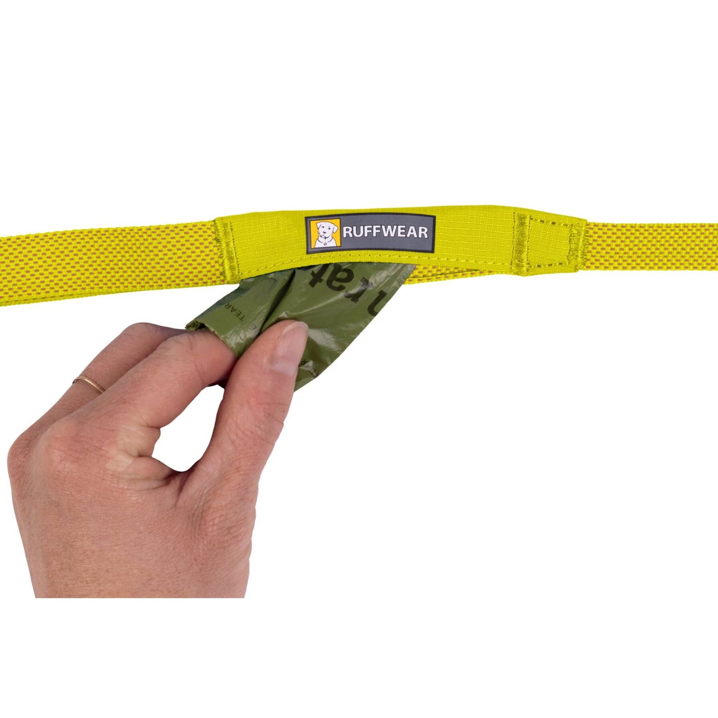 Ruffwear Hi and Light Dog Lead Lichen Green Clasp Handle Pocket