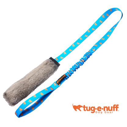 Tug-E-Nuff Rabbit Fur Squeaky Bungee Chaser Tug Toy