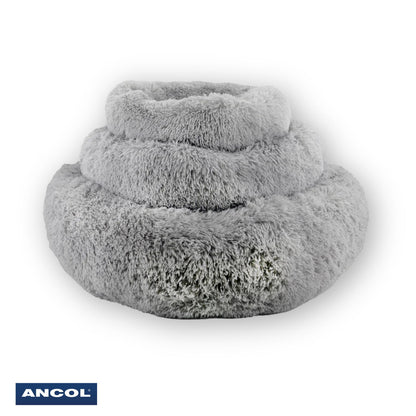Ancol Plush Donut Dog Bed Grey Stacked